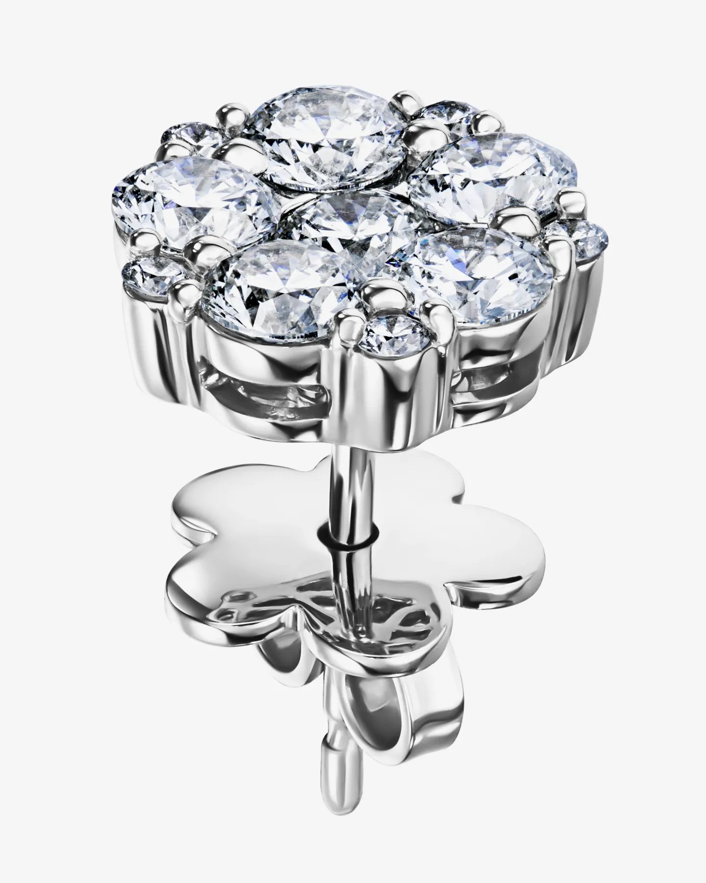 Kolczyki Louvre Fleuron w formie kwiatów z brylantami 2.00 ct w białym złocie 750