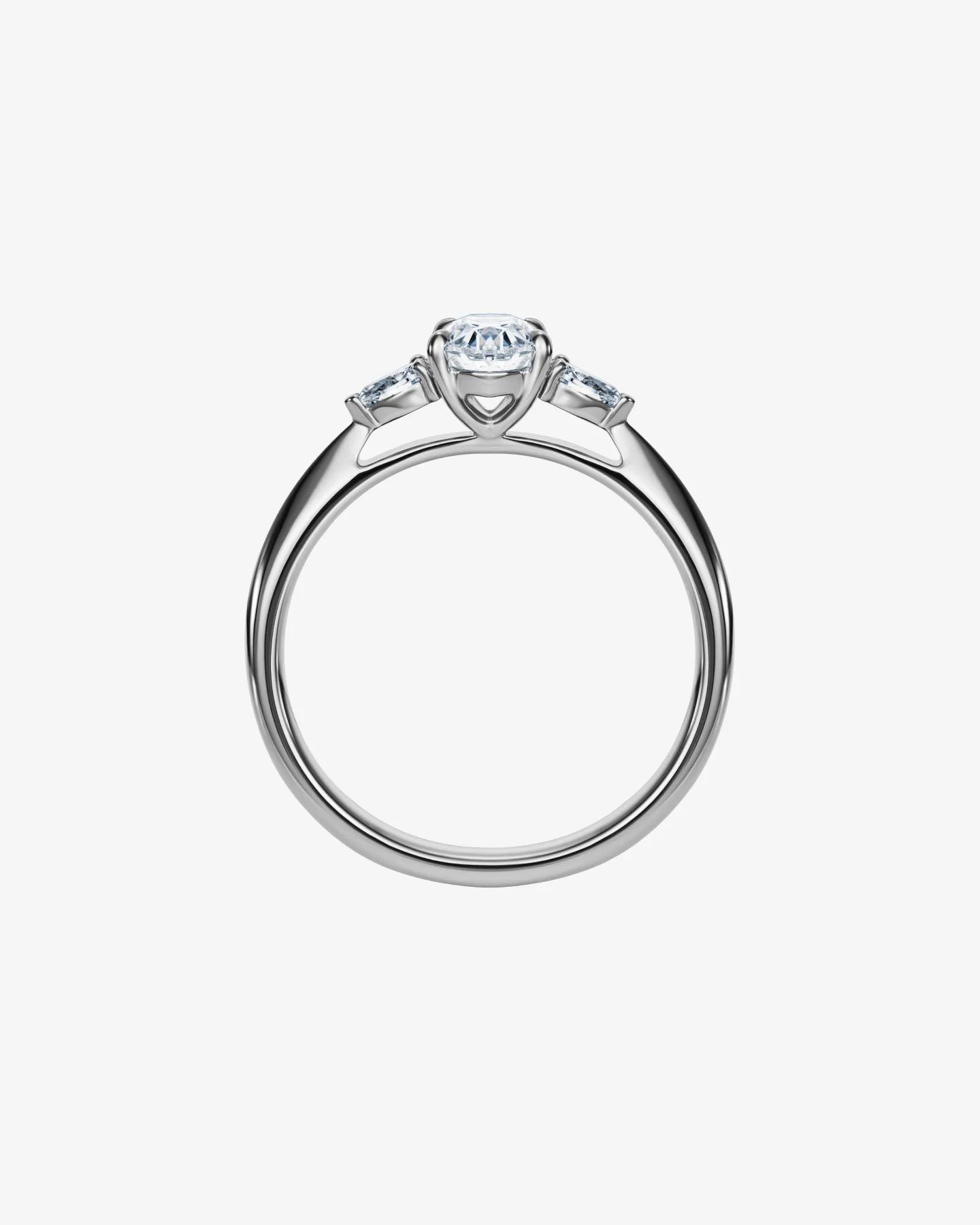 Pierścionek zaręczynowy z białego złota z owalnym diamentem 0,7 ct
