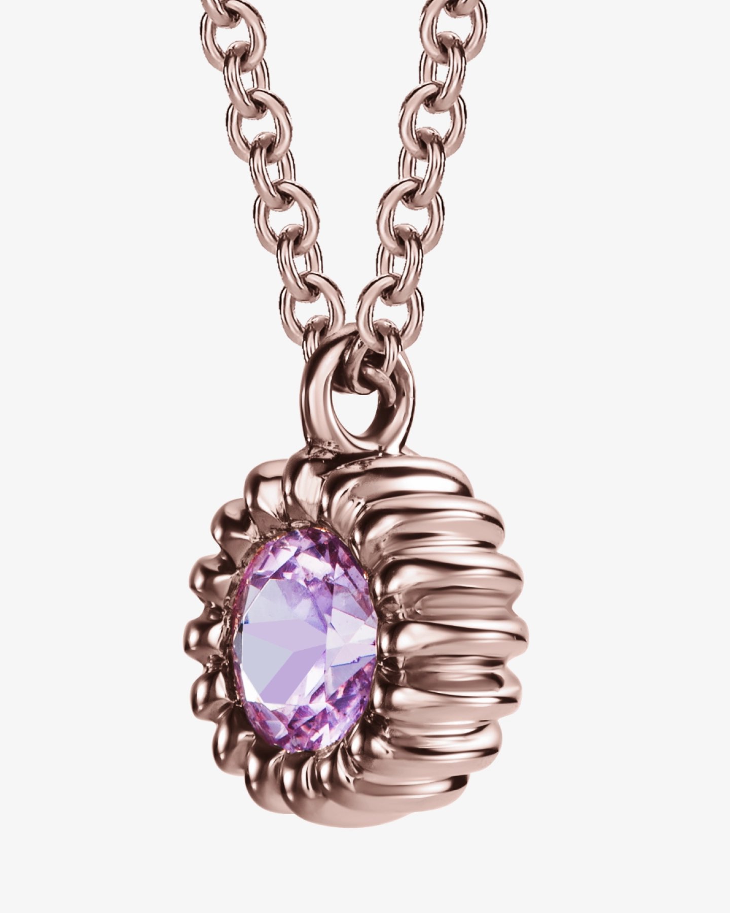 Naszyjnik z różowym szafirem 0.20 ct