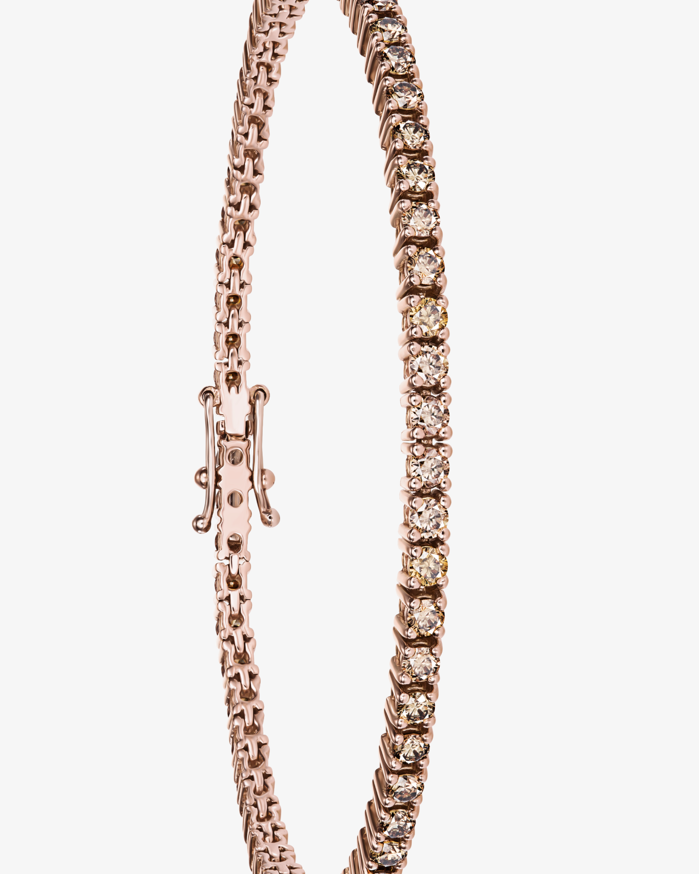 Bransoletka tenisowa Éternité 2.2 z brązowymi brylantami 2.95 ct - różowe złoto 750