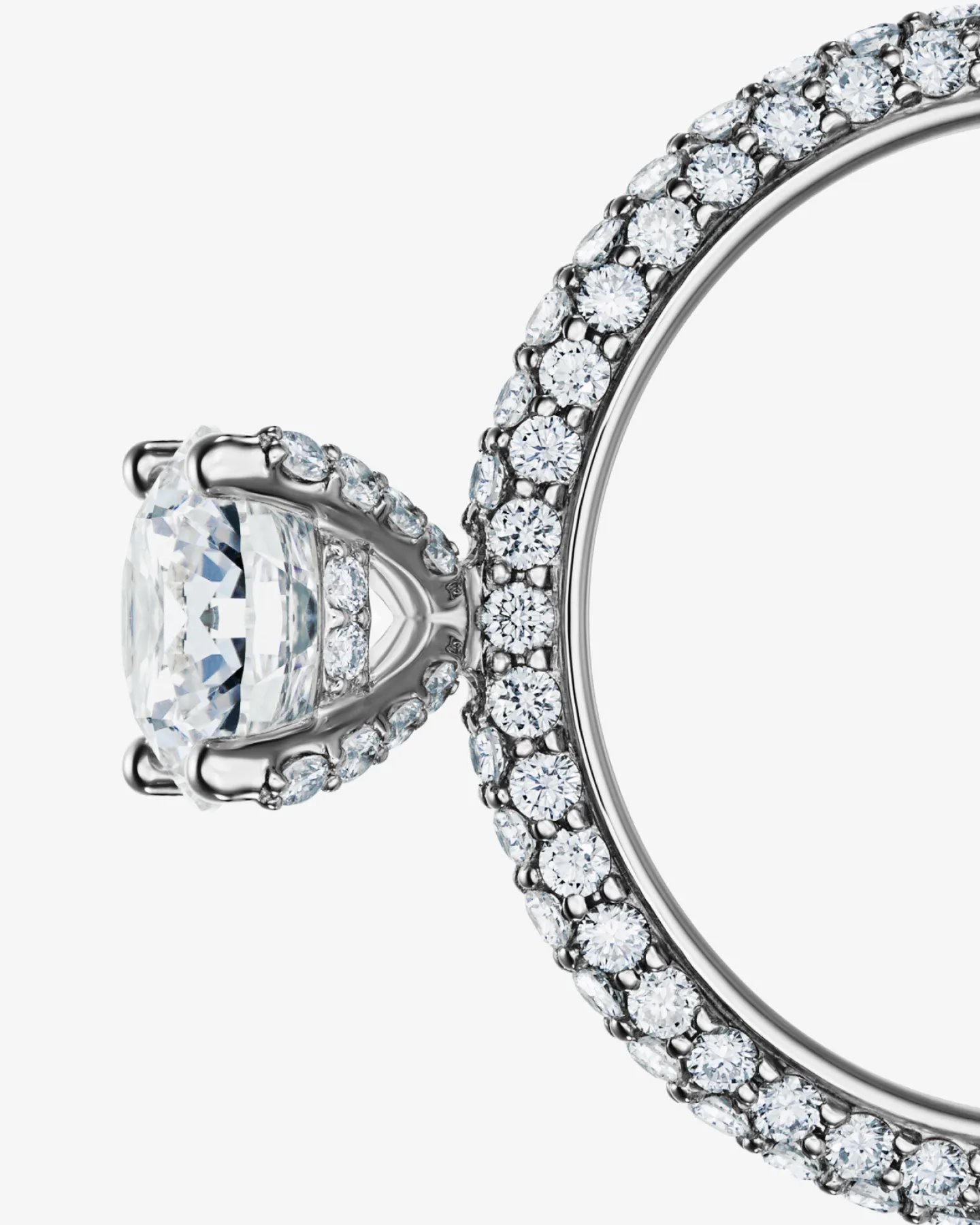 Pierścionek Brillant Pavé D’Amour z diamentem 1 ct w białym złocie 750