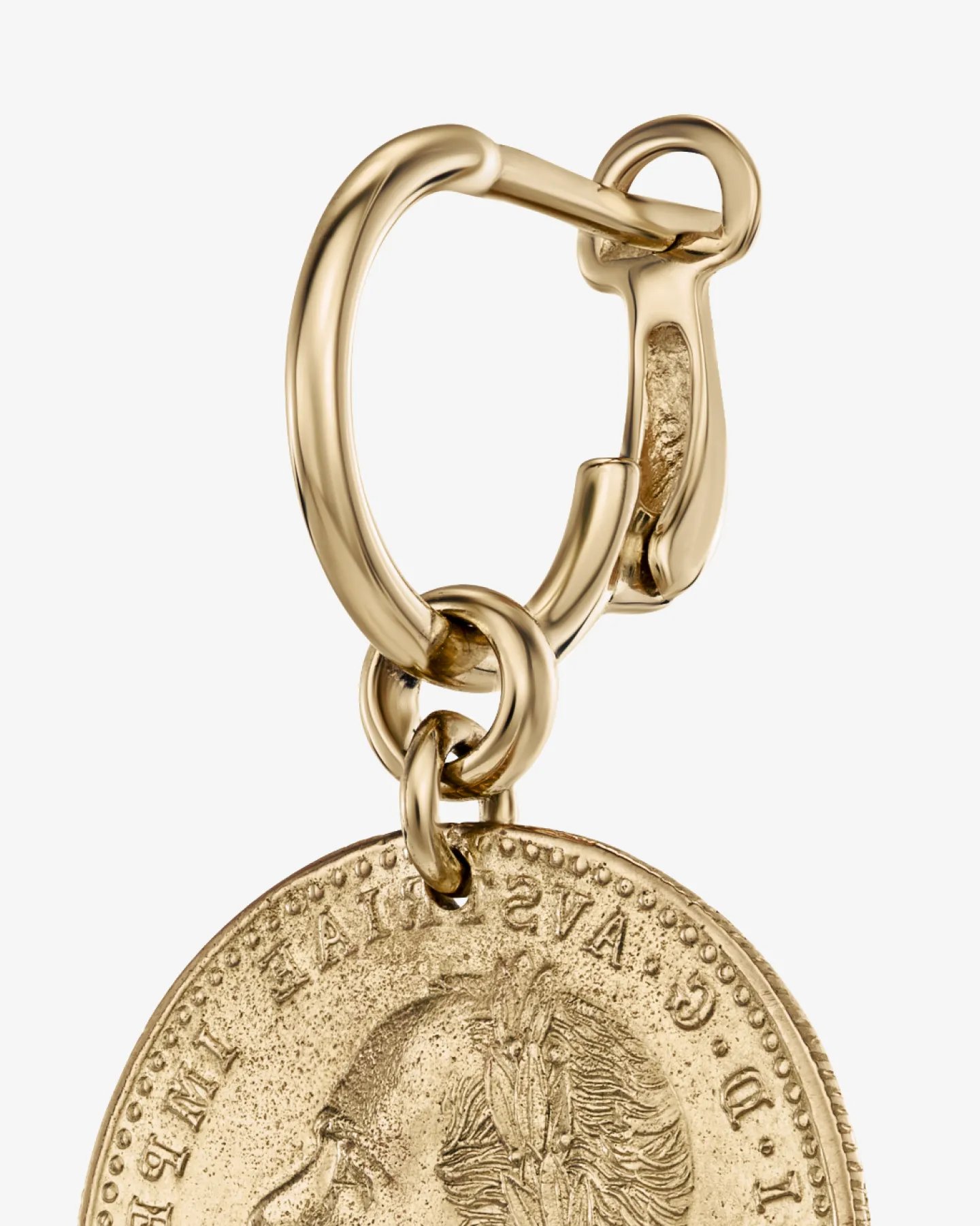 Kolczyki monety z żółtego złota 750