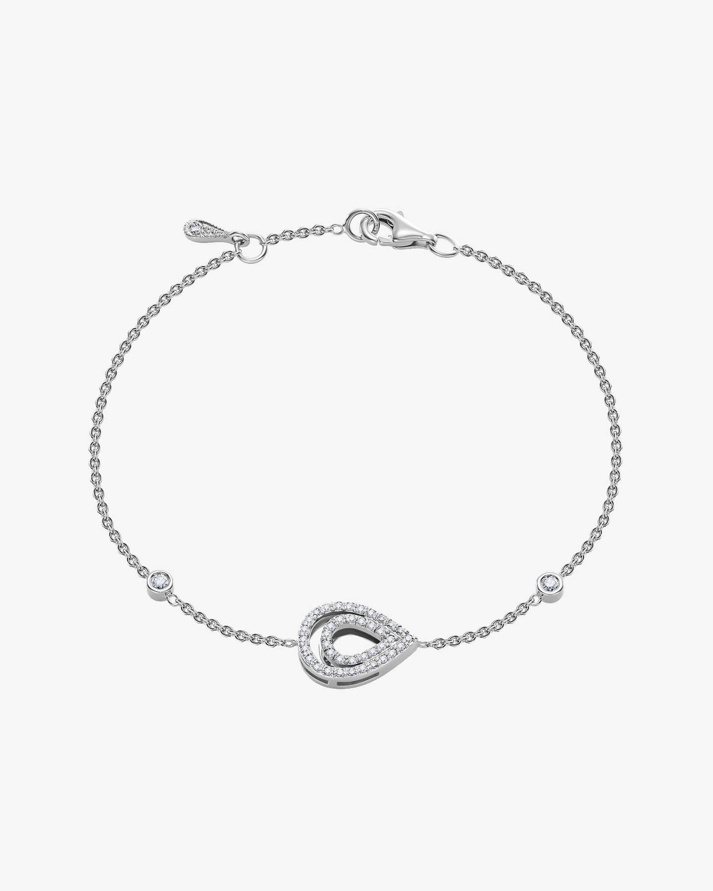 Bransoletka kaskada Louvre Cascade z białego złota 585 i brylantów 0.25 ct