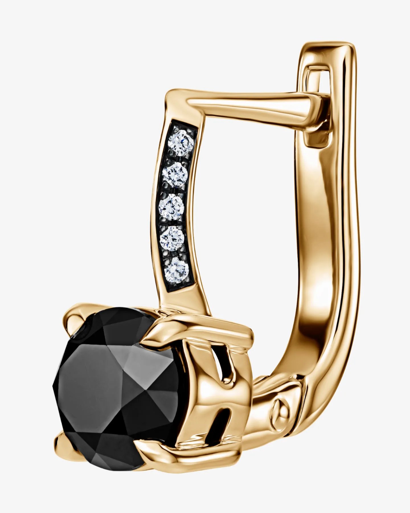 Kolczyki z czarnymi diamentami 2.75 ct w żółtym złocie 585