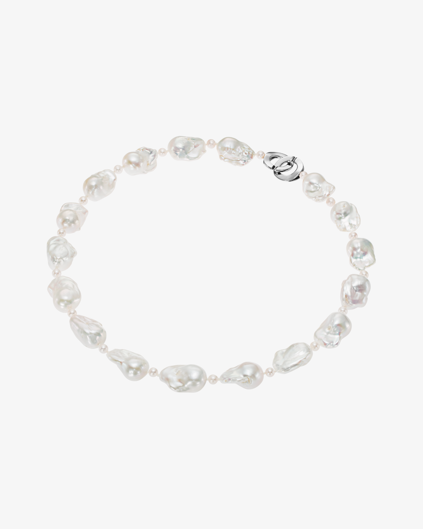Bransoletka z pereł hodowlanych o nieregularnej formie w białym złocie 585 Ombre de Perle No.20