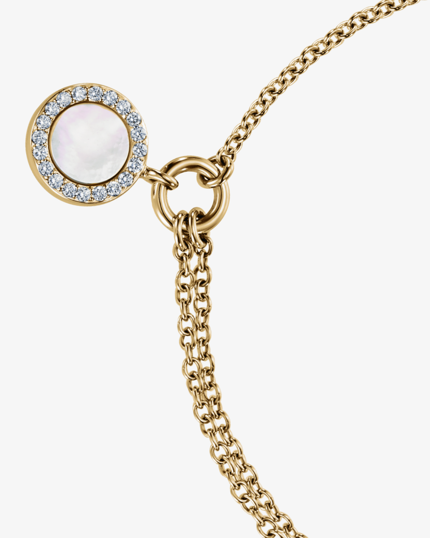 Bransoletka Guerrière Nacrée z żółtego złota, brylantów i masy perłowej - styl Art Deco