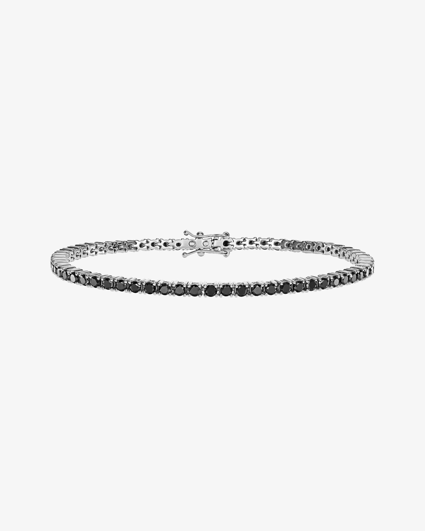 Bransoletka tenisowa z białego złota Éternité z czarnymi diamentami 2.4 ct.
