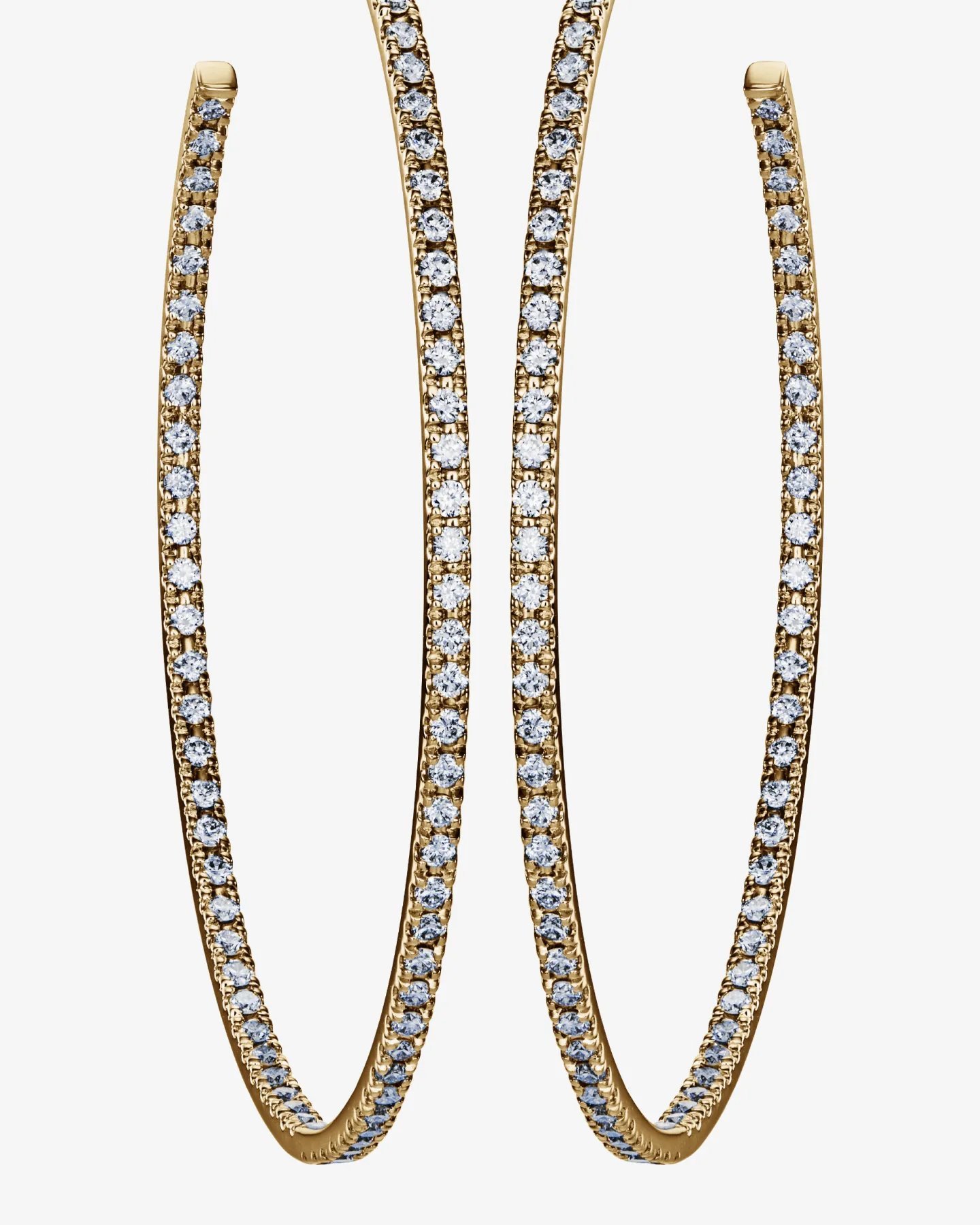 Kolczyki koła z brylantami pavé 0.70 ct w żółtym złocie 750