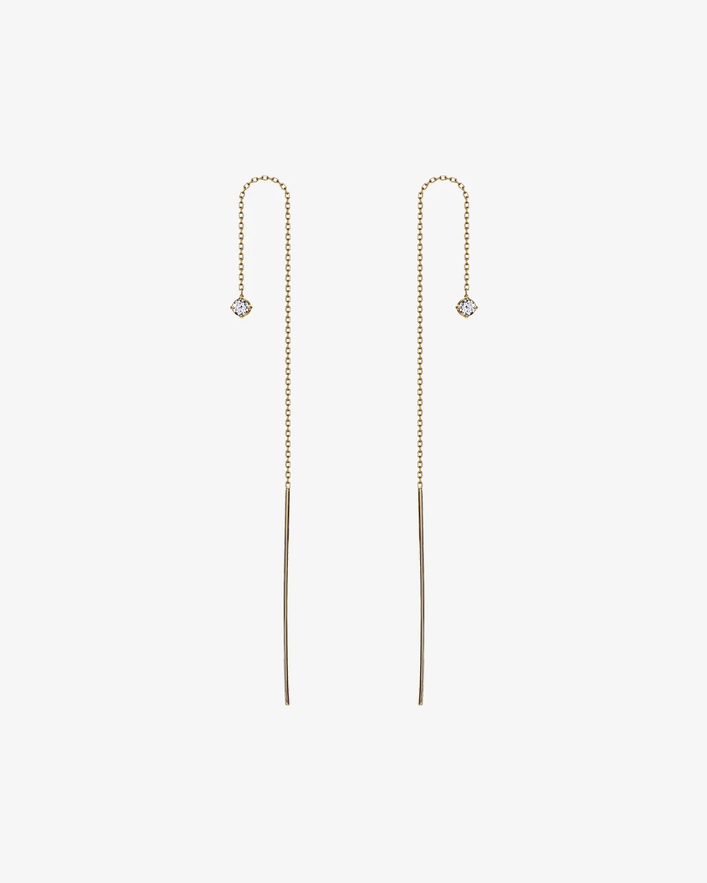 Kolczyki Cosmopolitaine Ligne wiszące z żółtego złota 750 i brylantów