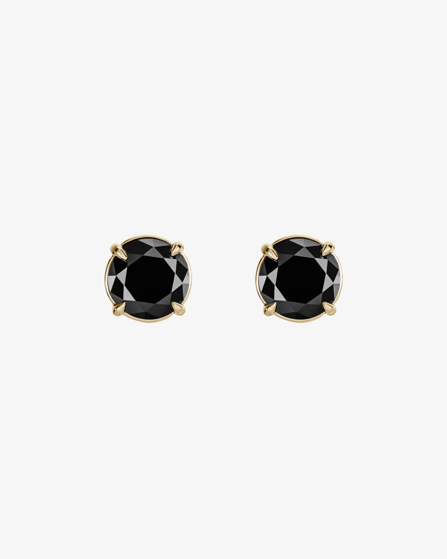 Złote kolczyki Solitaire z czarnymi diamentami 2.45 ct