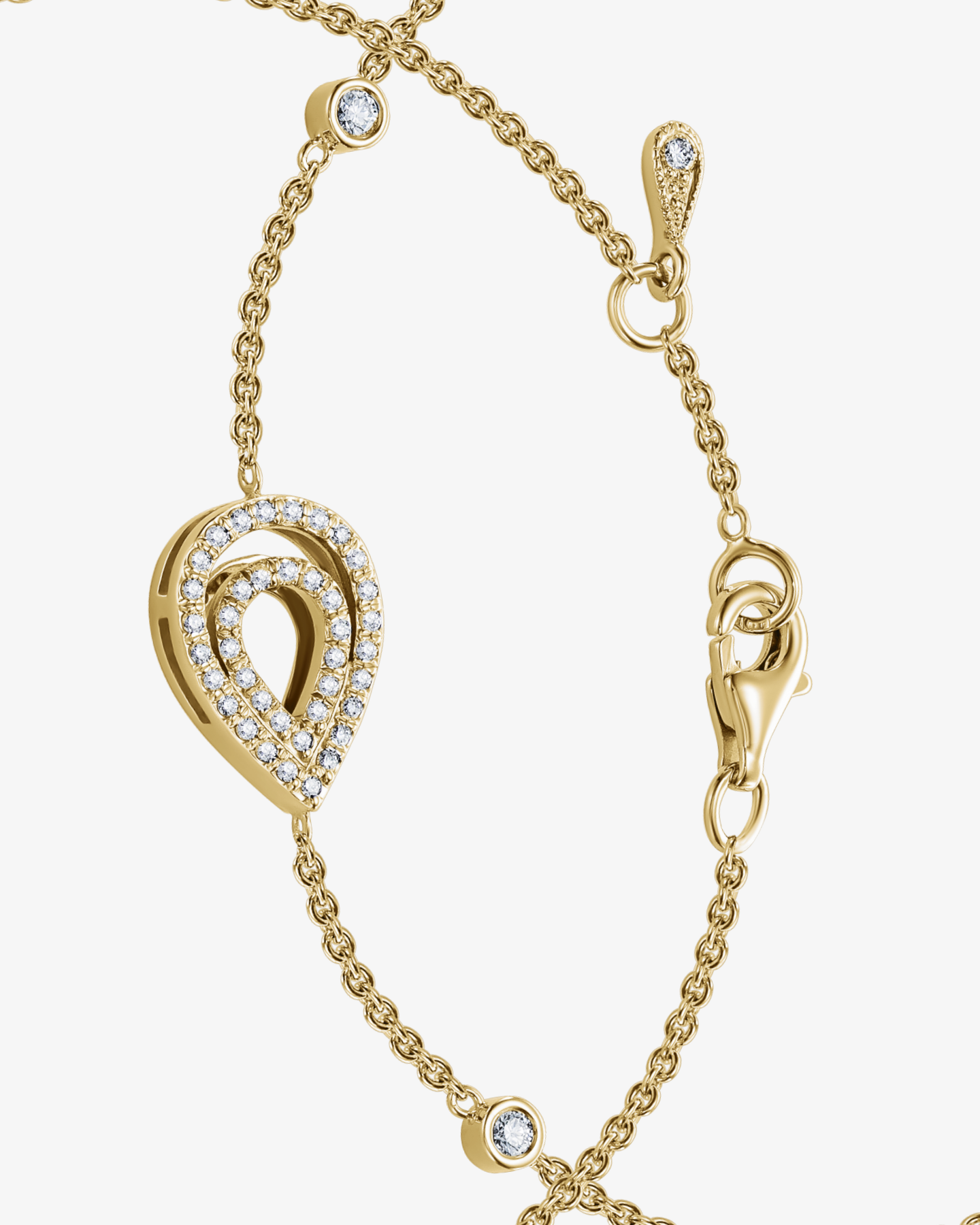 Bransoletka Louvre Cascade z żółtego złota 585 i brylantów 0.25 ct