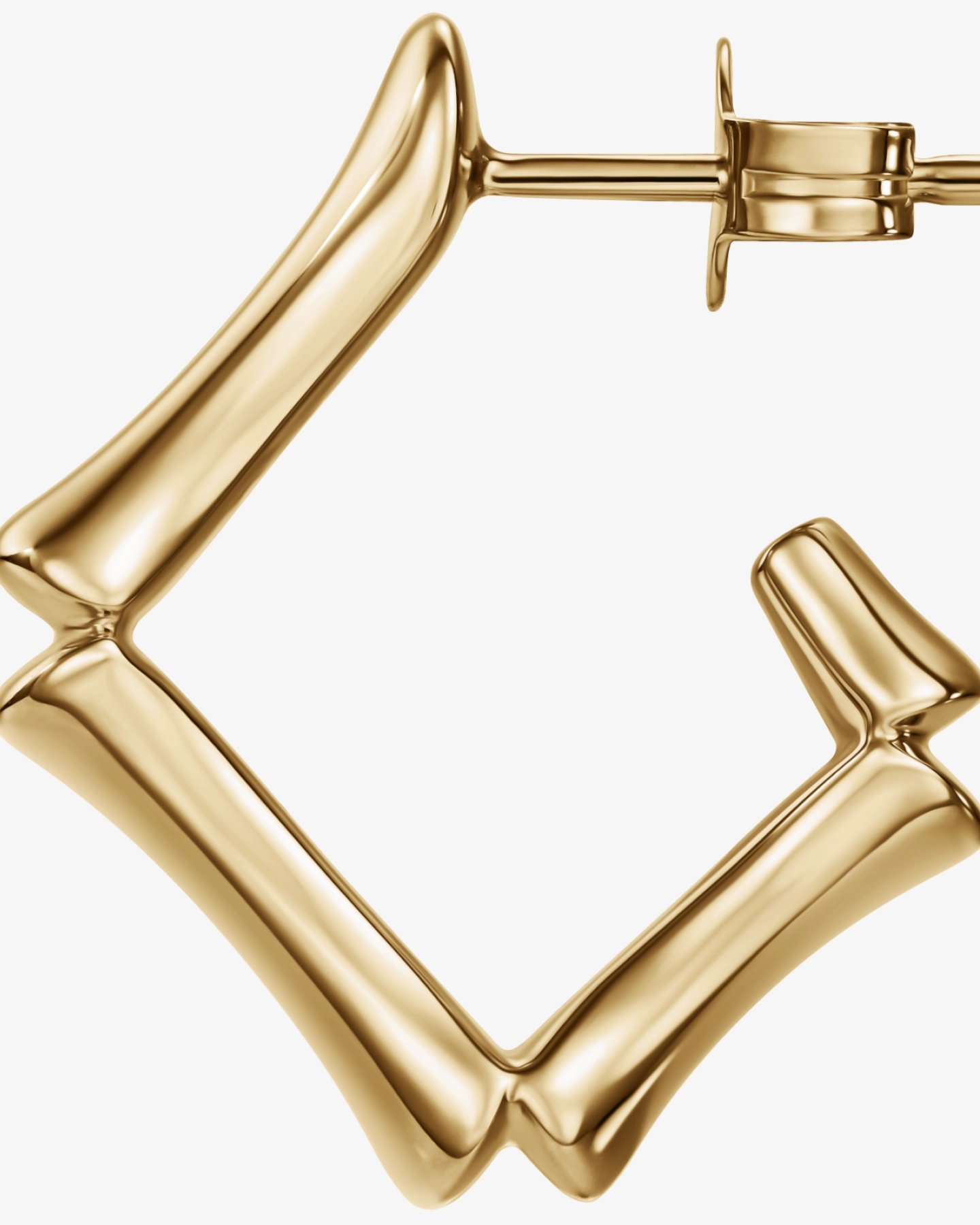 Kolczyki bambusy z żółtego złota 585