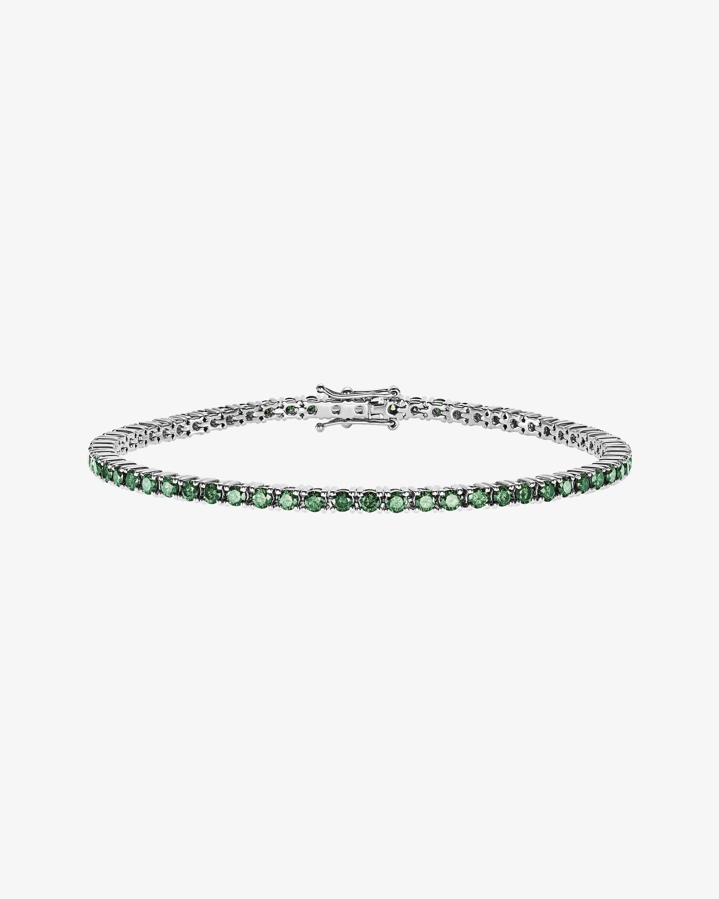 Bransoletka z zielonymi diamentami 3.48 ct - białe złoto 750