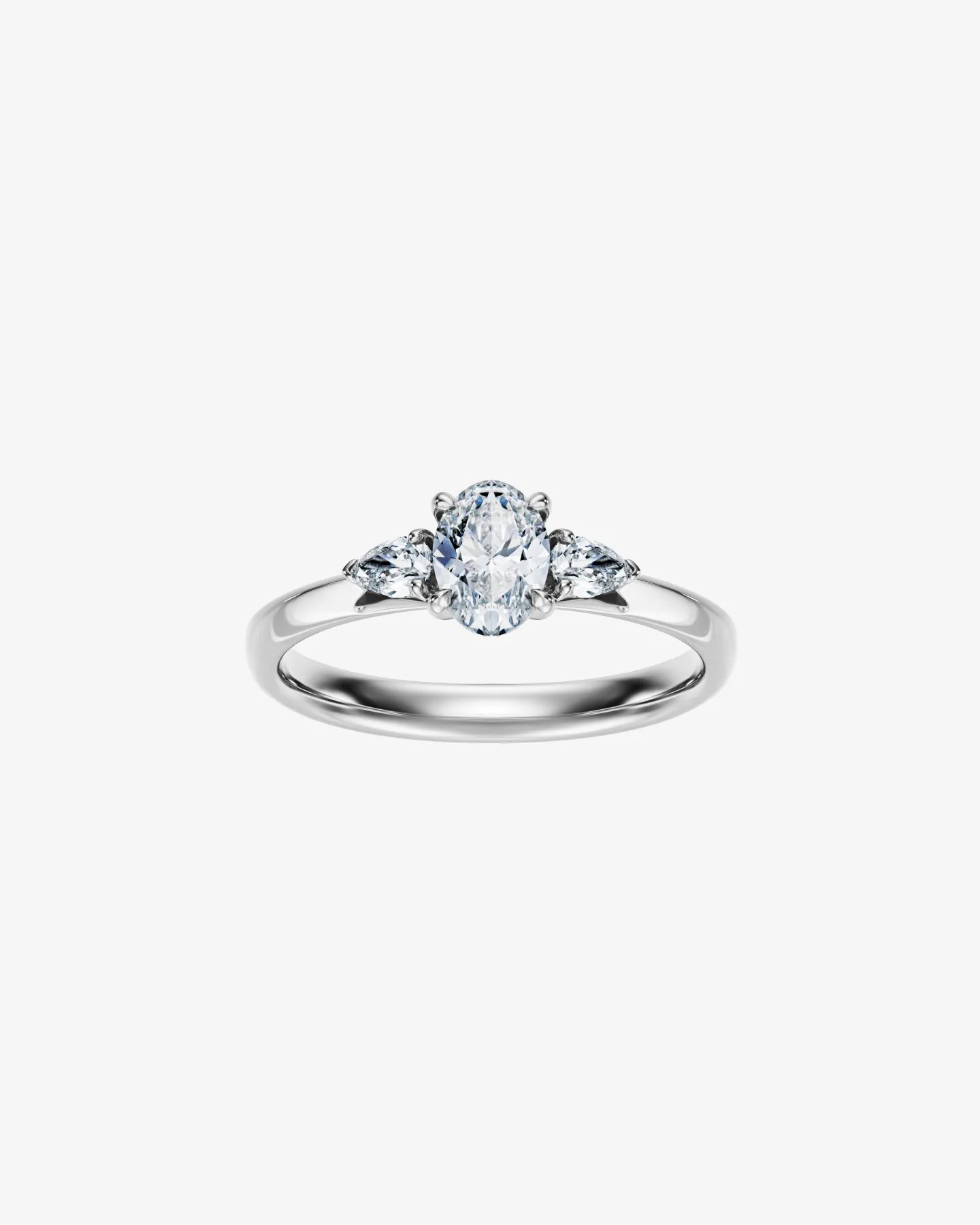 Pierścionek z białego złota z owalnym diamentem 0,7 ct L’amour Oval