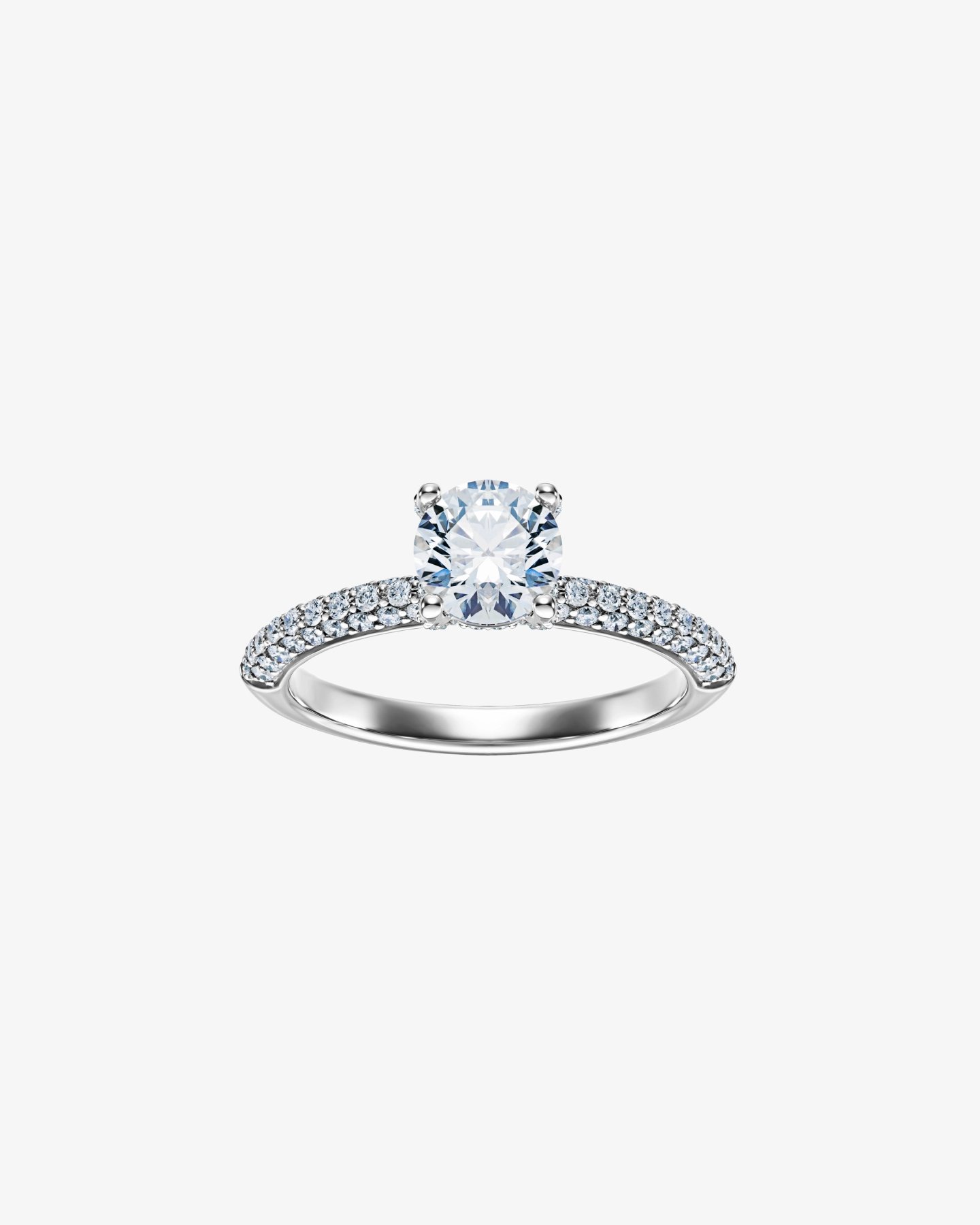 Pierścionek Brillant Pavé D’Amour z diamentem w białym złocie