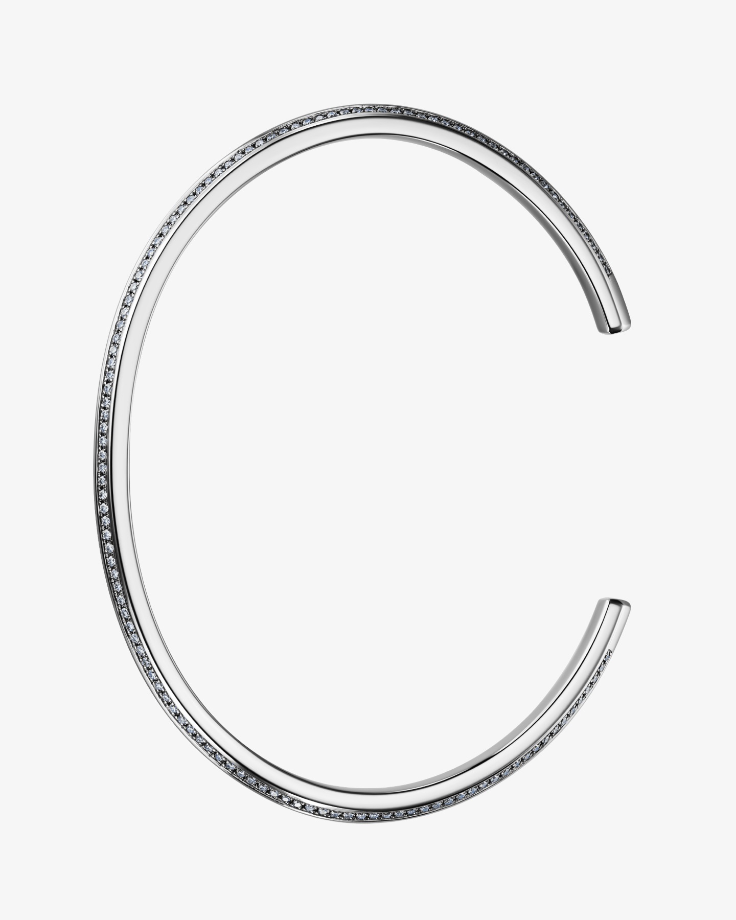 Bransoletka dwuspadowa Ligne de Lumière z białego złota i diamentów 0.50 ct