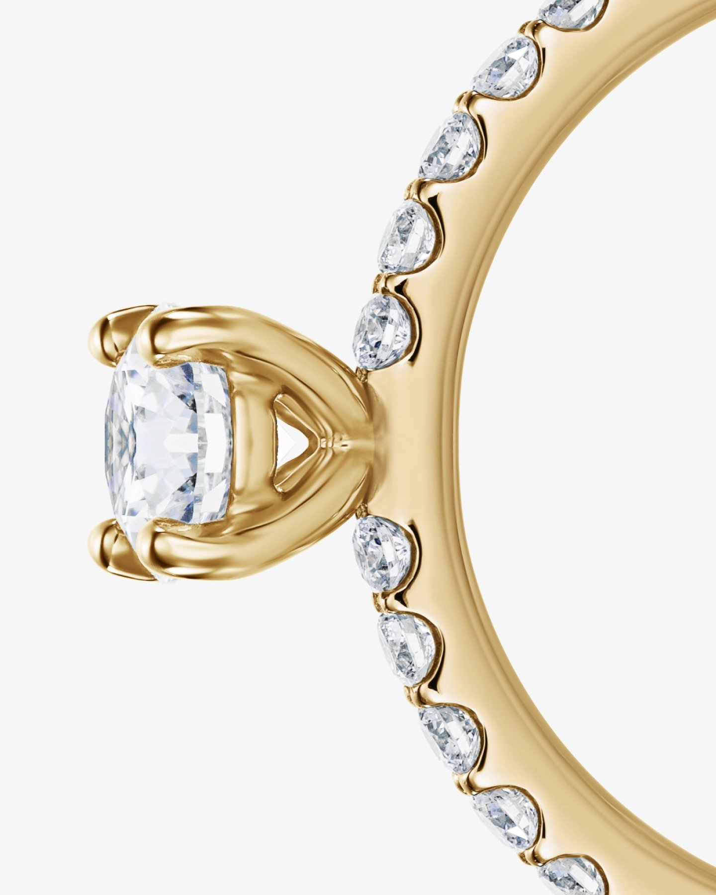 Pierścionek zaręczynowy z brylantem 0.5 ct w żółtym złocie 750