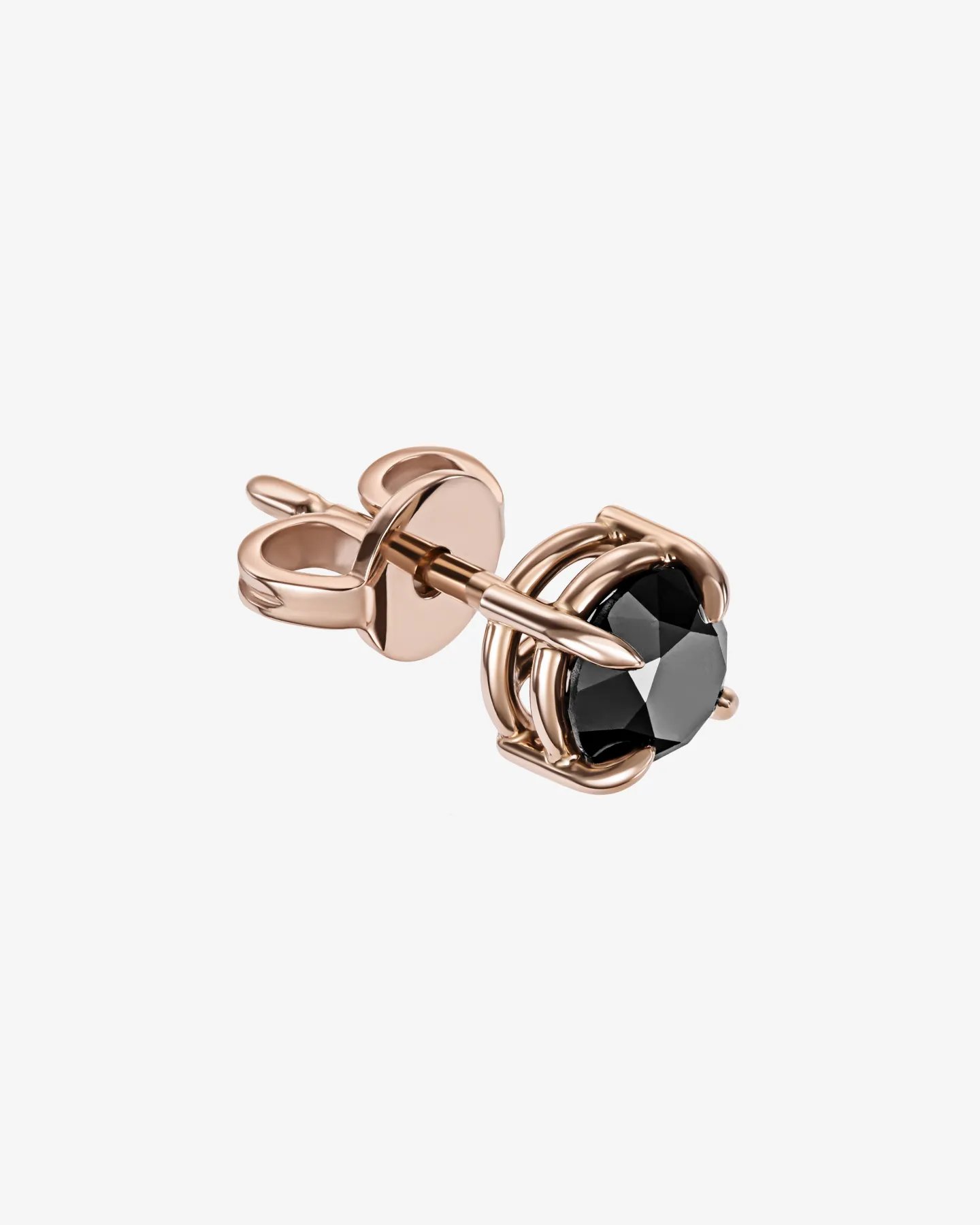 Kolczyki Solitaire z czarnymi diamentami 1.20 ct w różowym złocie 750