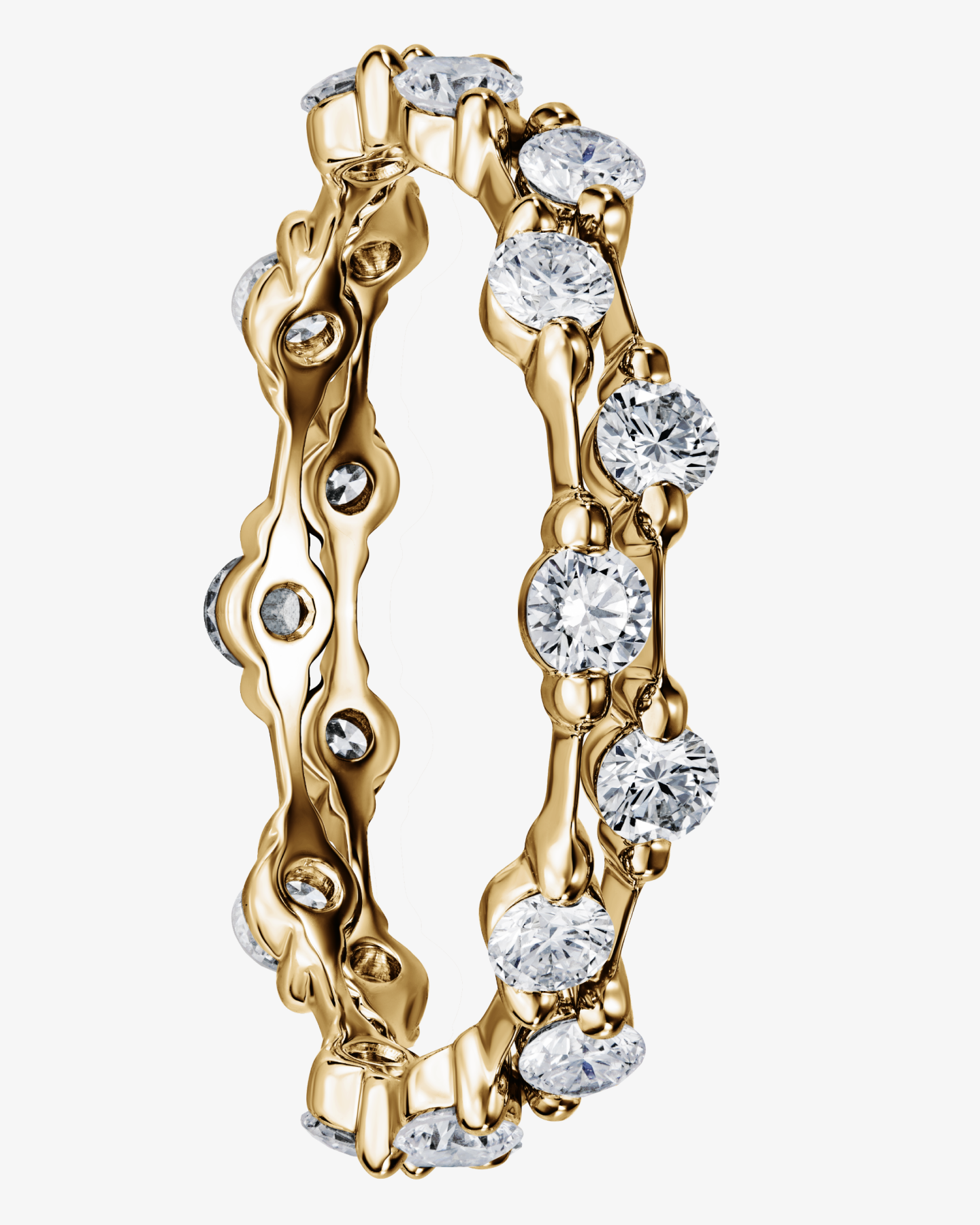 Pierścionek z żółtego złota z brylantami