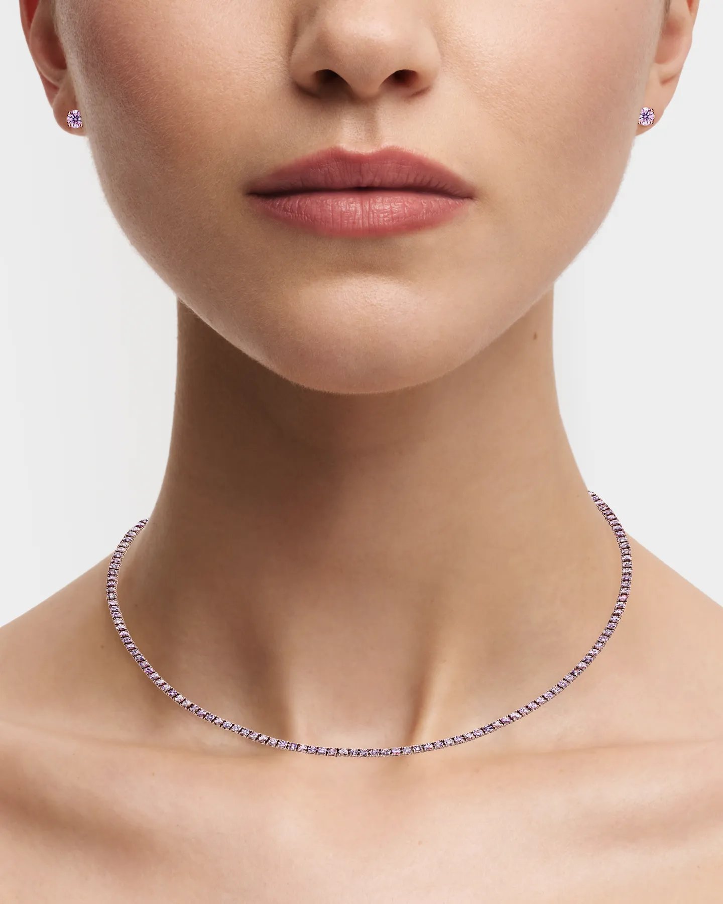 Kolczyki z różowymi szafirami 0.60 ct Solitaire - różowe złoto 750