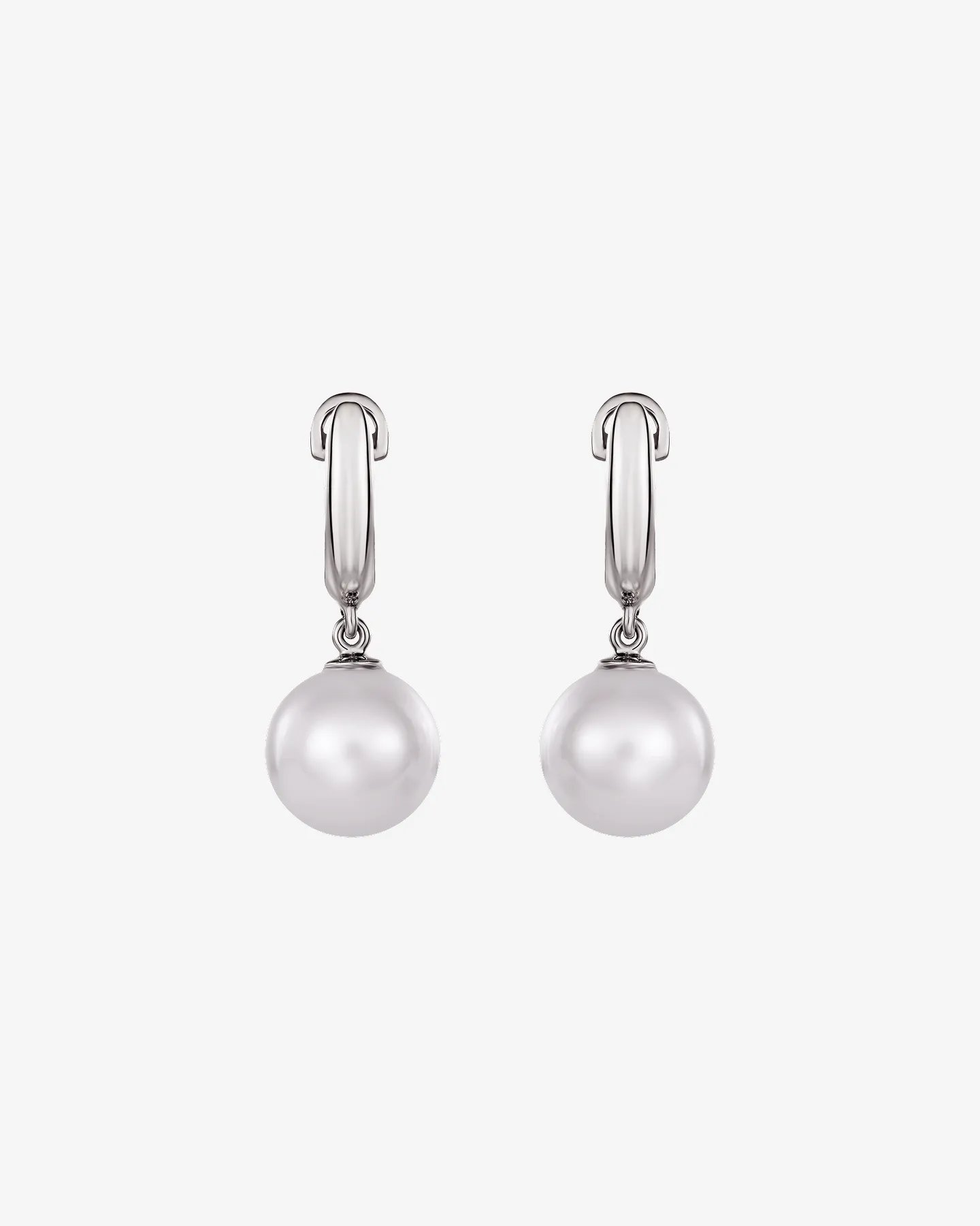 Złote kolczyki z okrągłymi perłami 10 mm