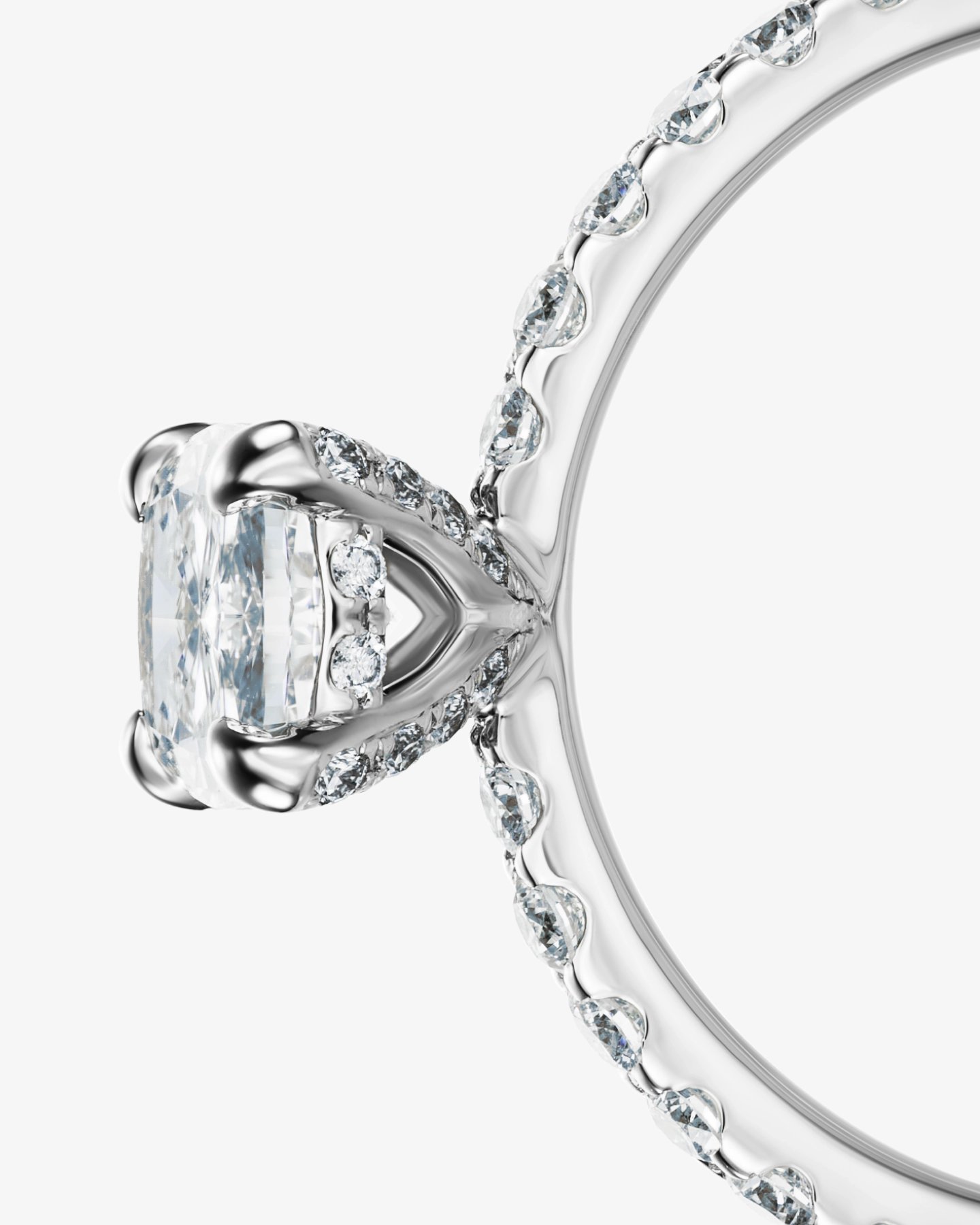 Pierścionek L'amour Cushion białe złoto i diament 1ct