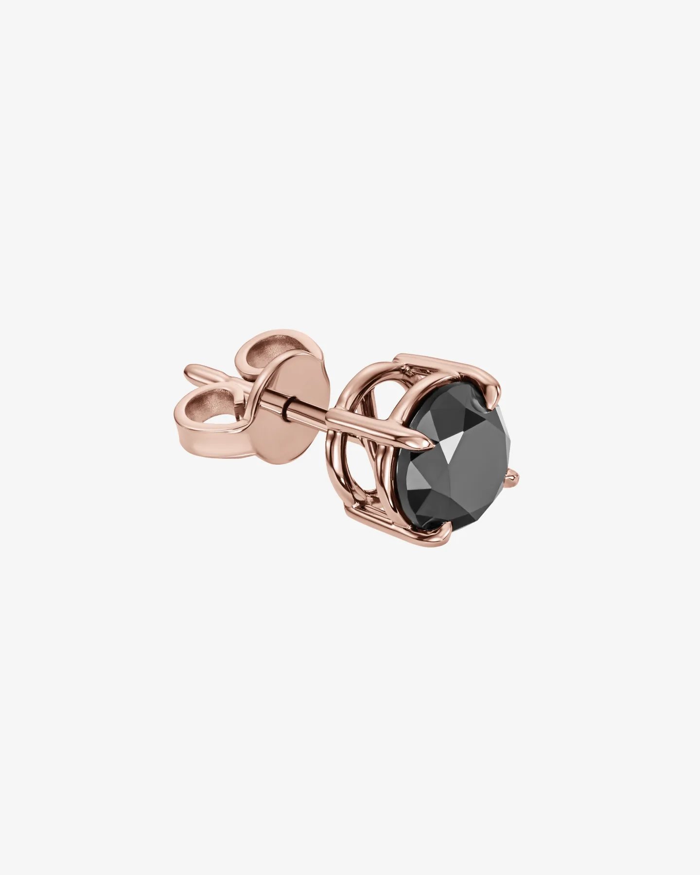 Kolczyki Solitaire z czarnymi diamentami 2.45 ct w różowym złocie 750