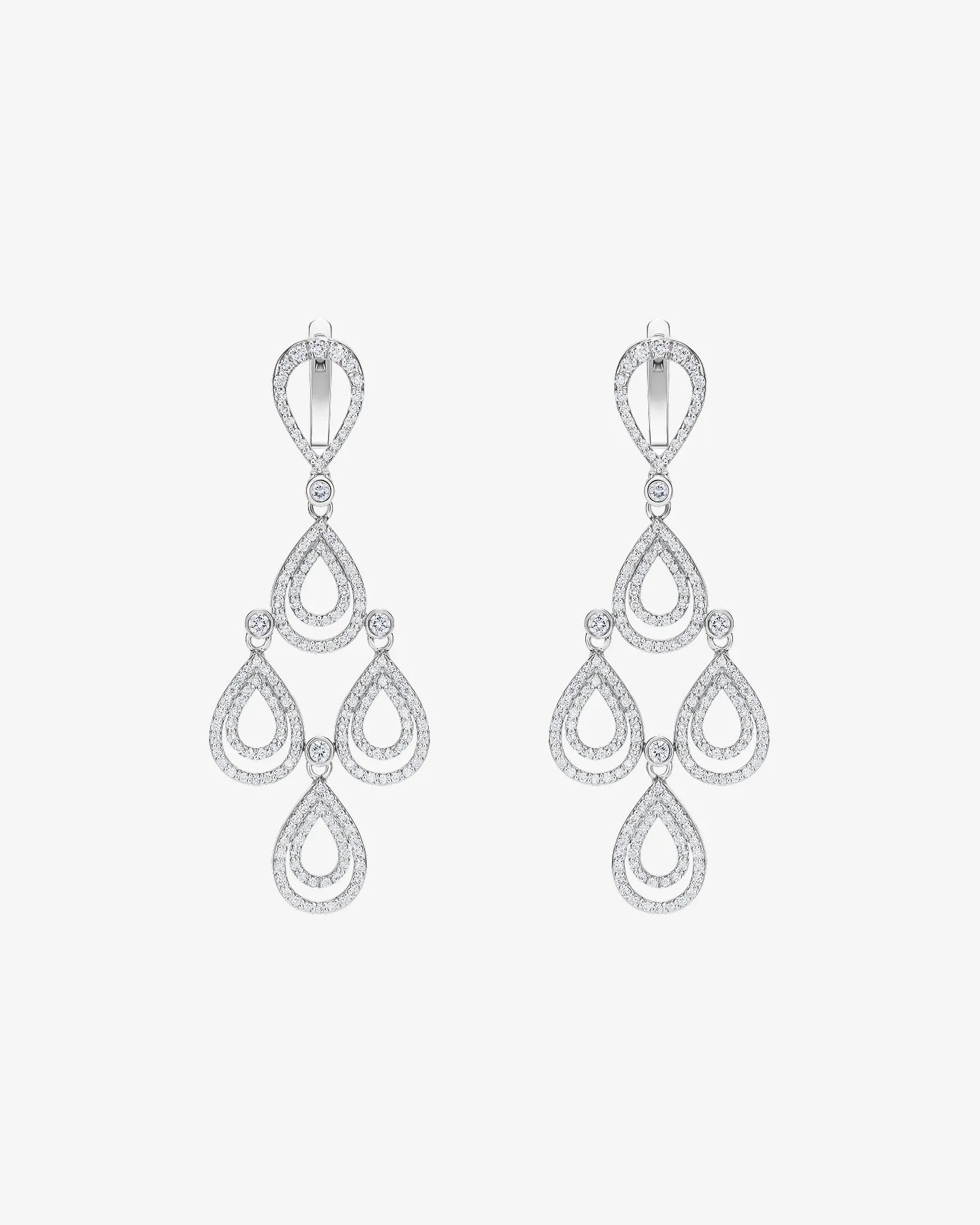 Kolczyki wiszące z brylantami 2.20 ct - białe złoto 585