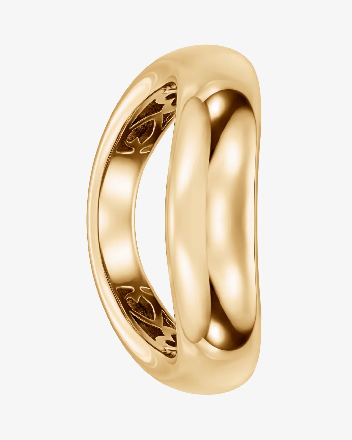 Pierścionek z żółtego złota o asymetrycznej formie