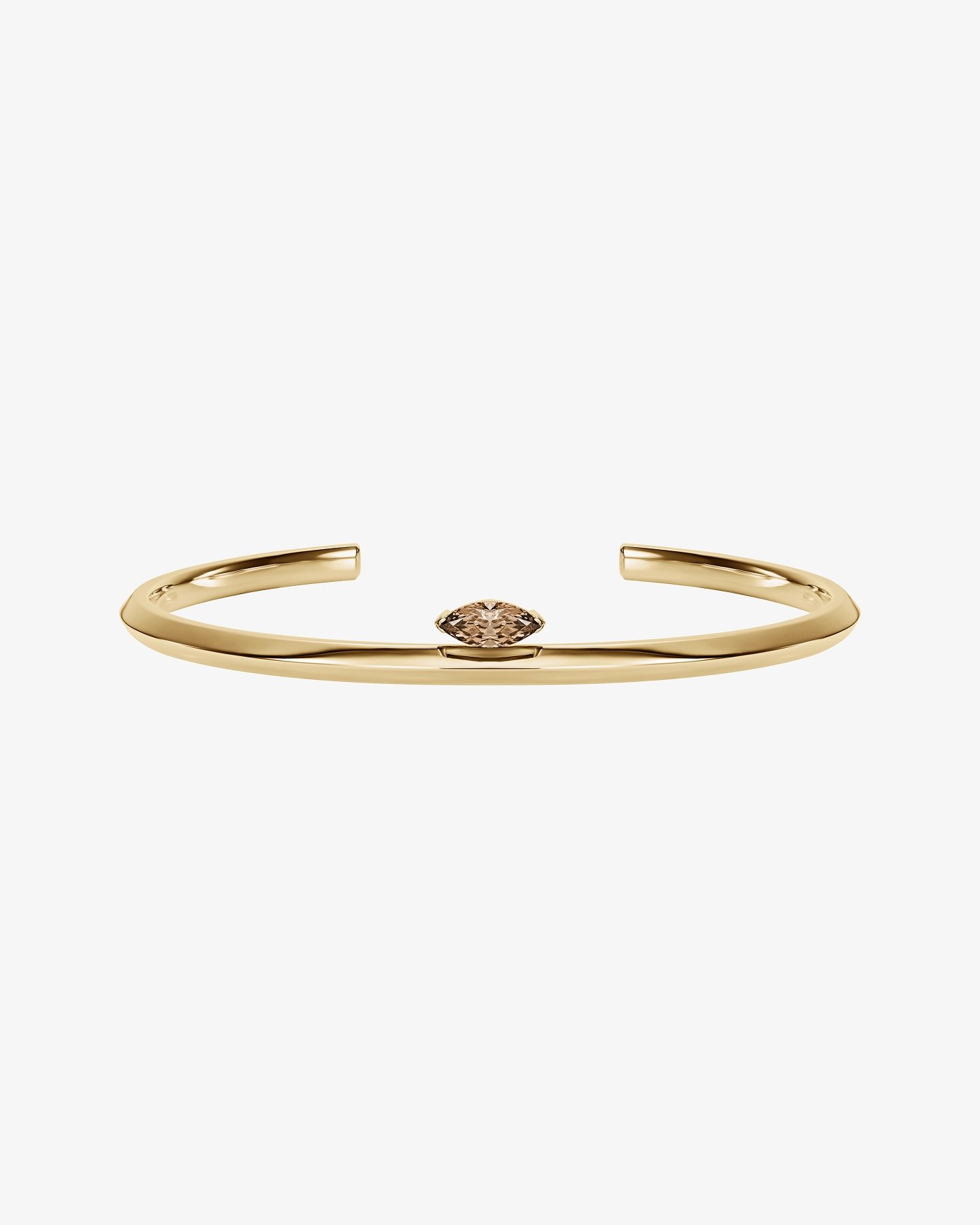 Bransoletka Lumière z brązowym diamentem 0.45 ct w szlifie markiza - żółte złoto 585 - Art Deco 