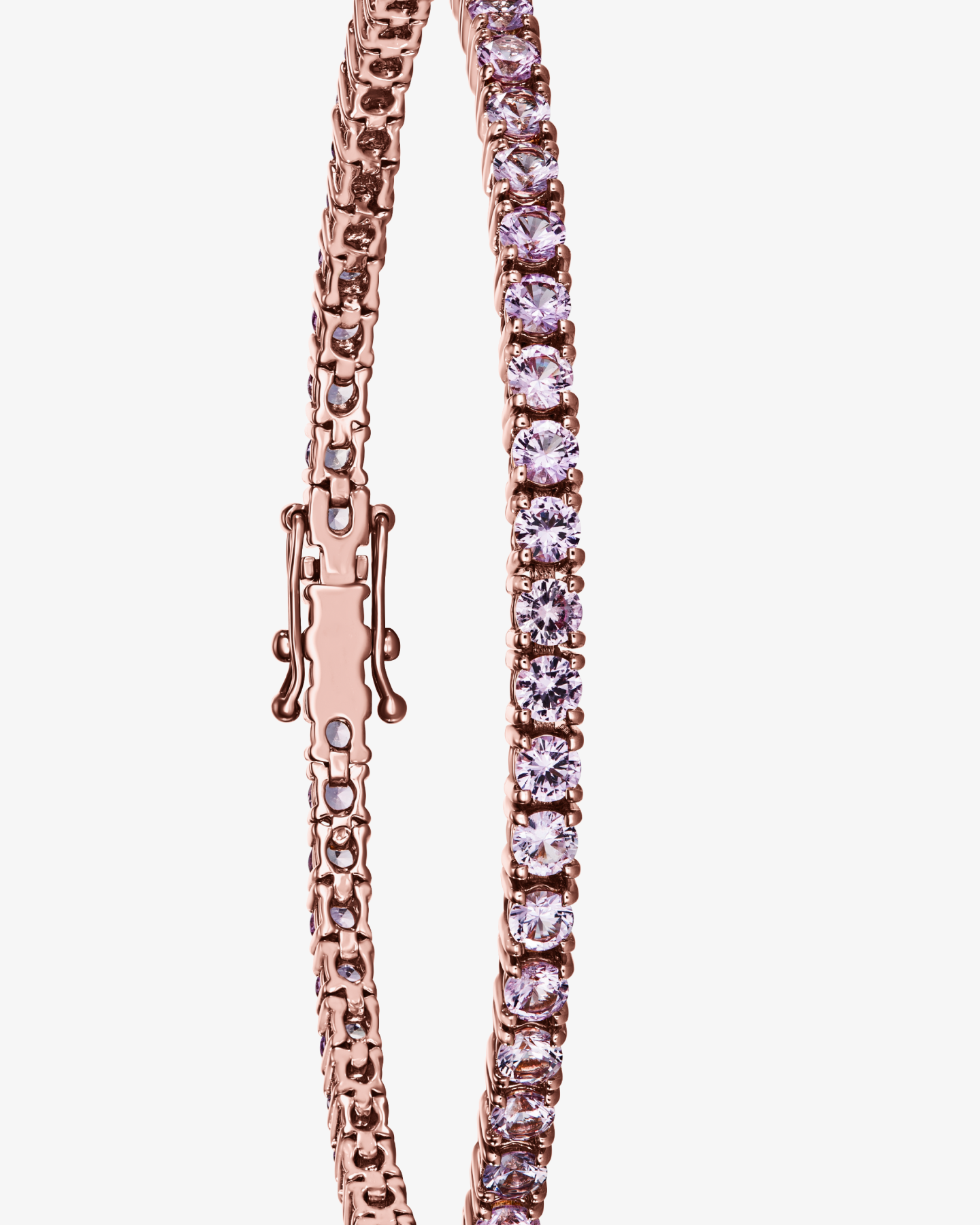 Bransoletka tenisowa z różowymi szafirami 2,4 ct 