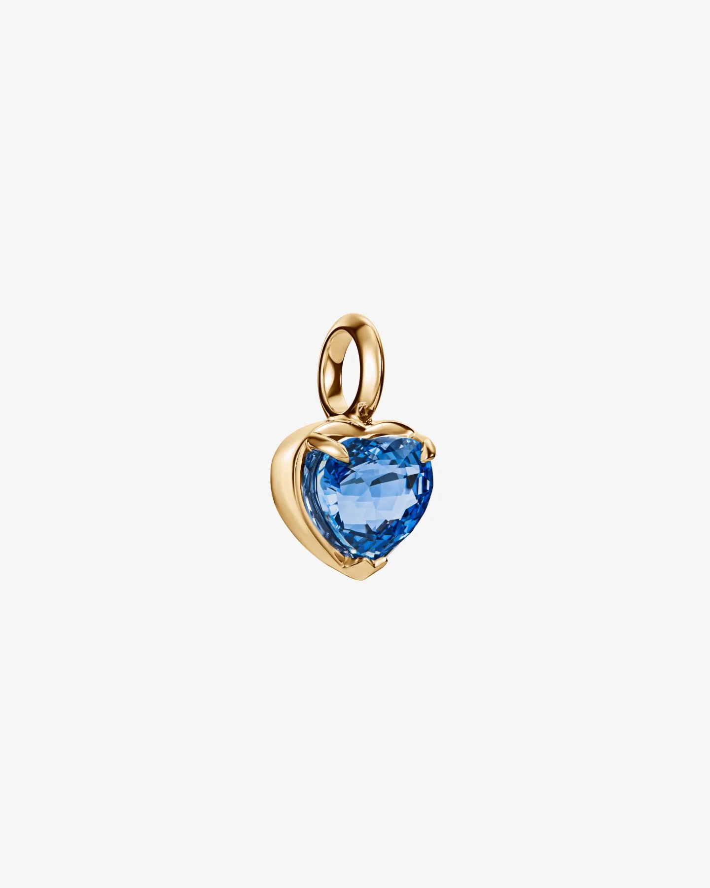 Zawieszka Coeur Bleu z żółtego złota 750 z szafirem w szlifie serca