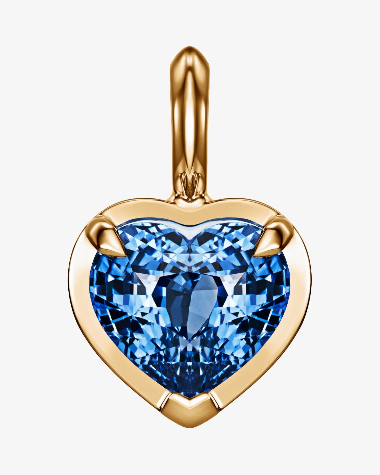 Zawieszka serce Coeur Bleu z żółtego złota 750 z cejlońskim szafirem