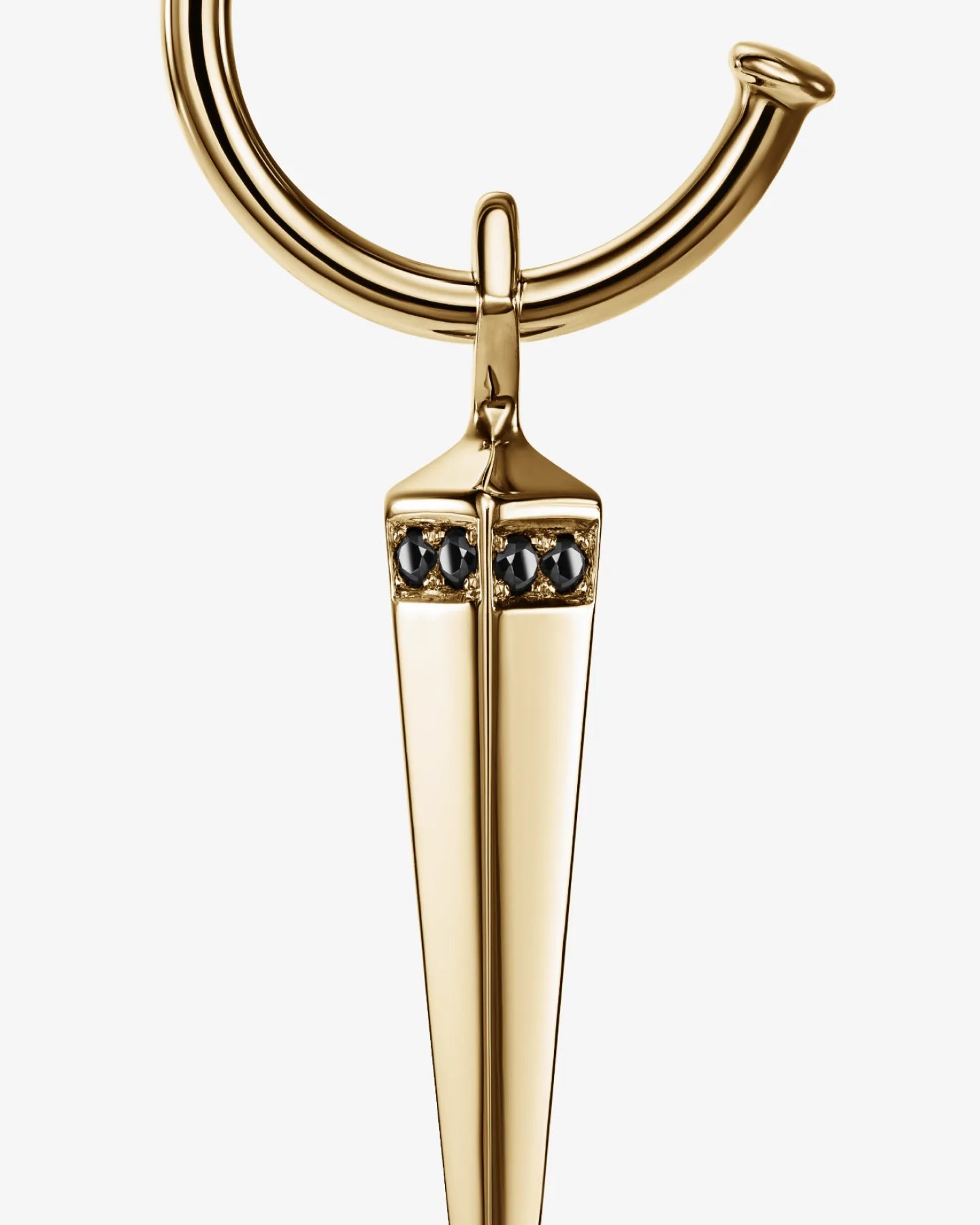 Kolczyk Épine Guerrière No.1 z żółtego złota 585 i czarnych diamentów