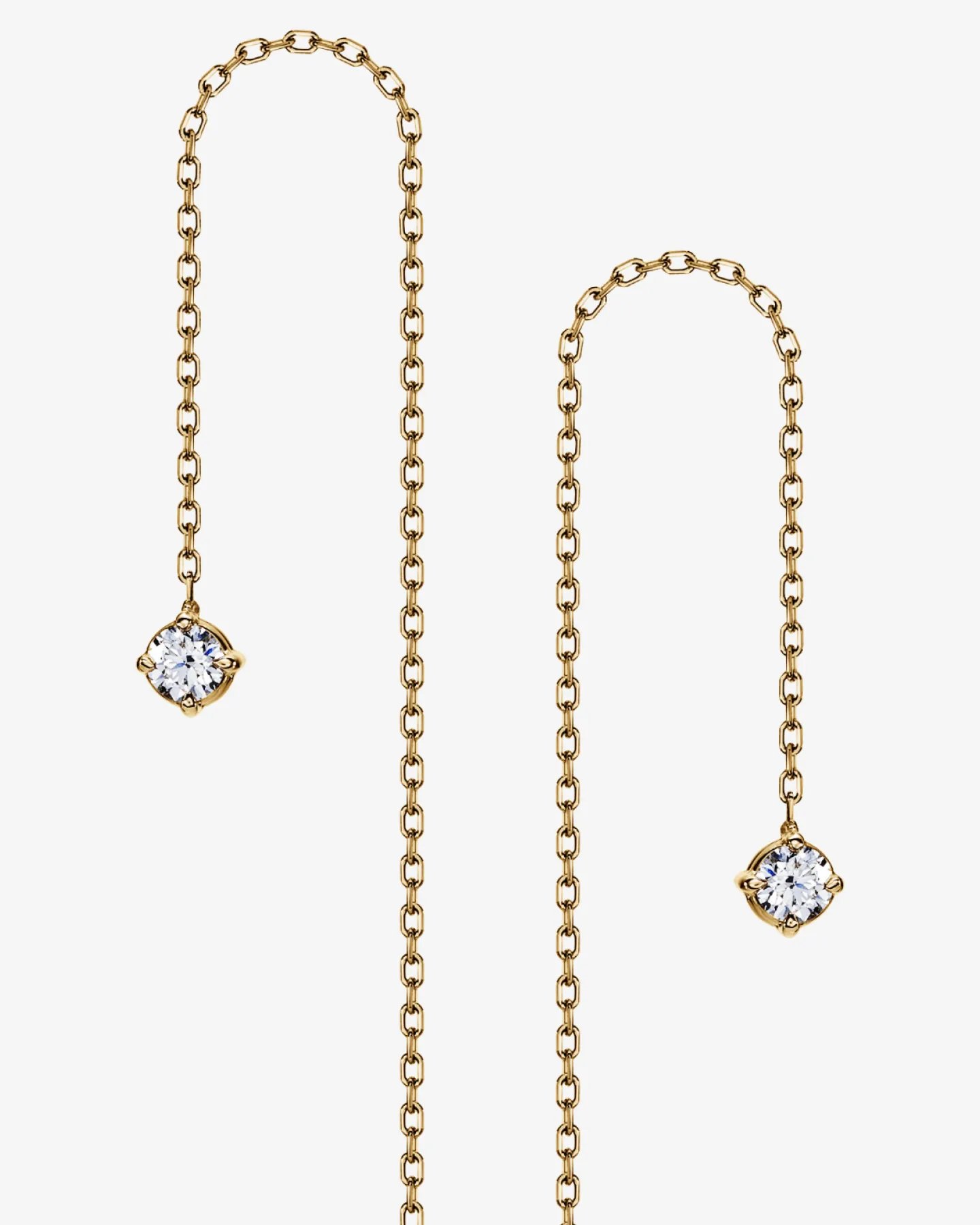 Kolczyki Cosmopolitaine Ligne wiszące z żółtego złota 750 i brylantów