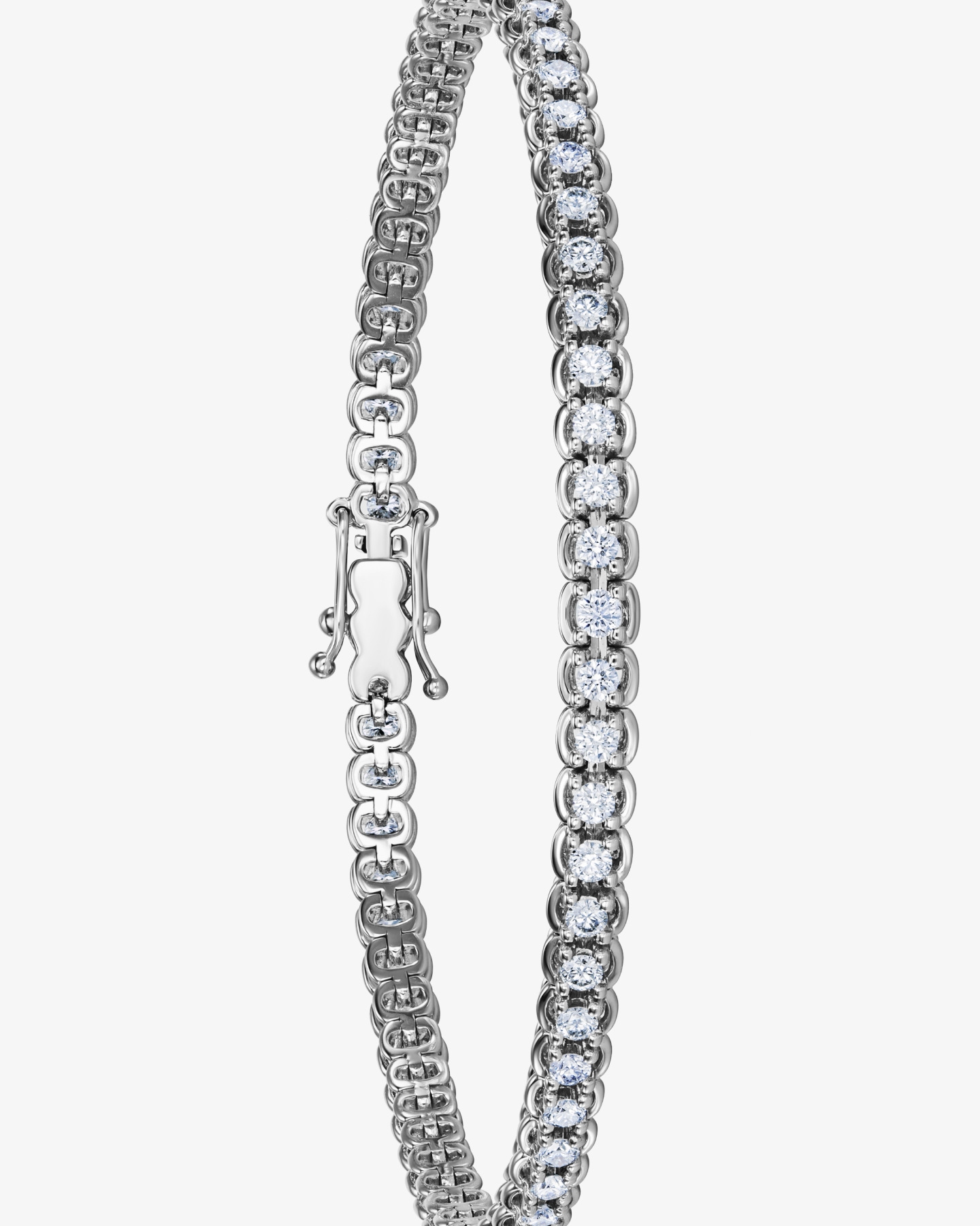 Bransoletka tenisowa z białego złota Éternité z brylantami 1.8 ct