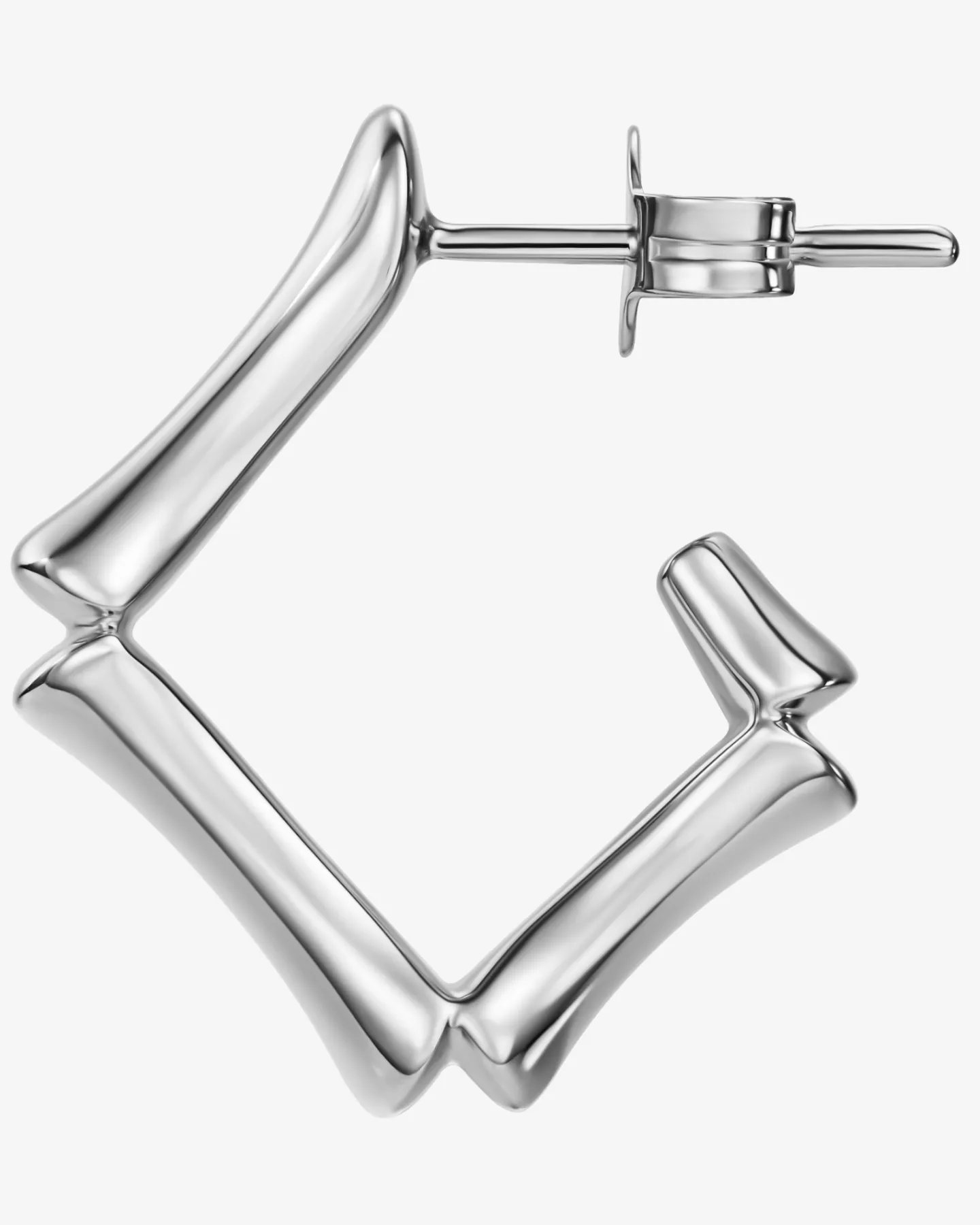 Kolczyki bambusy białe złoto