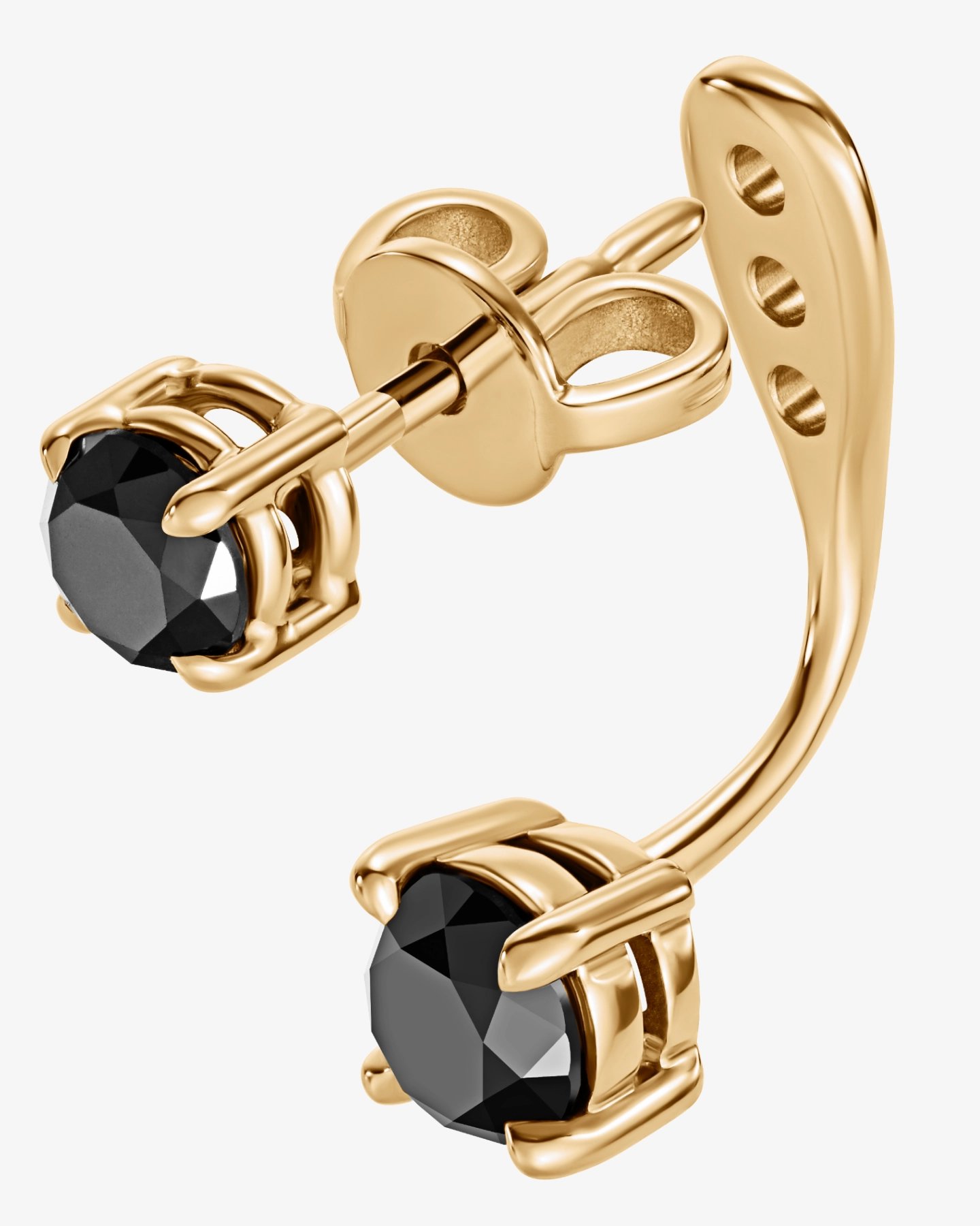 Kolczyki z czarnymi diamentami 1.50 ct w żółtym złocie
