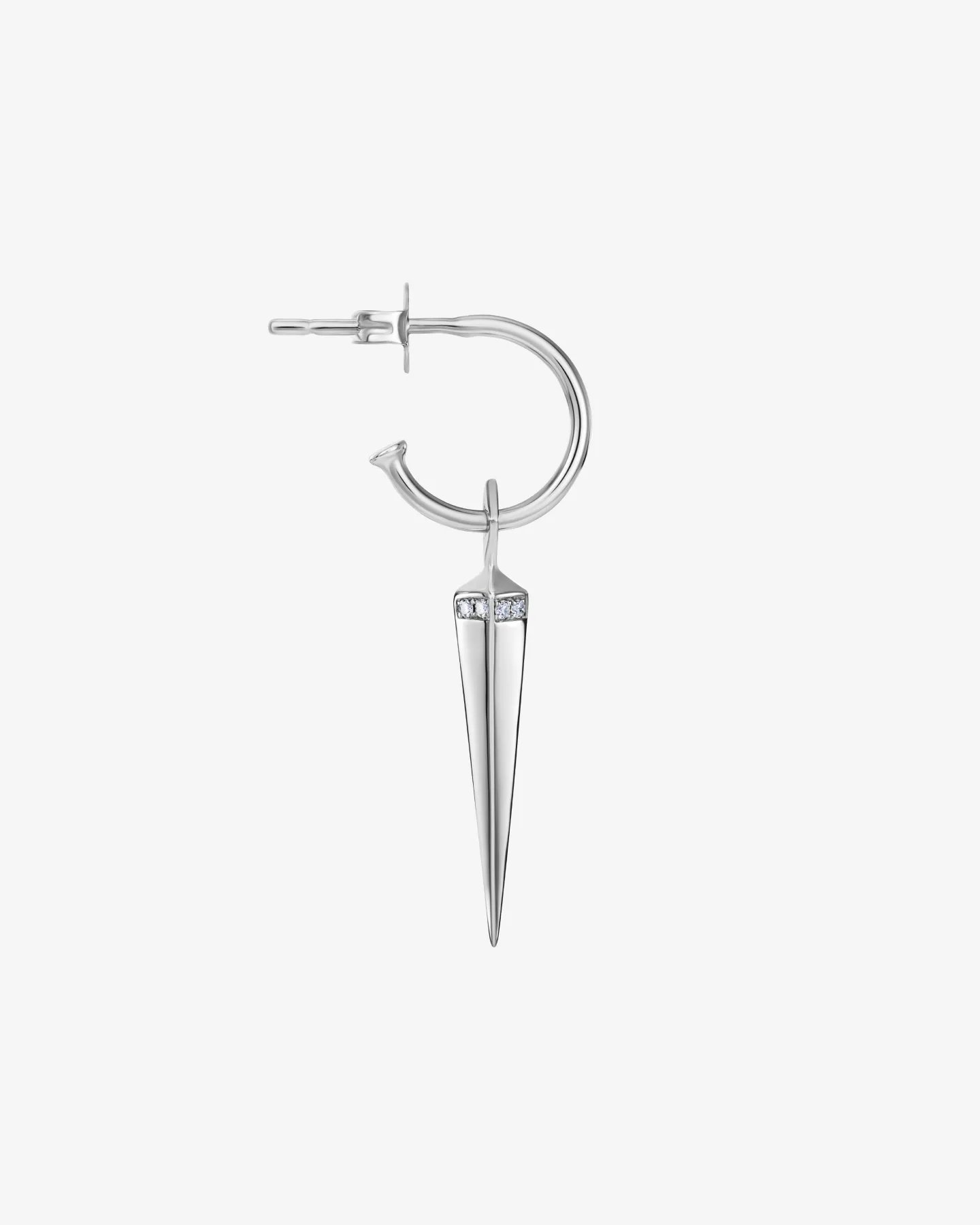 Kolczyk geometryczny z białego złota