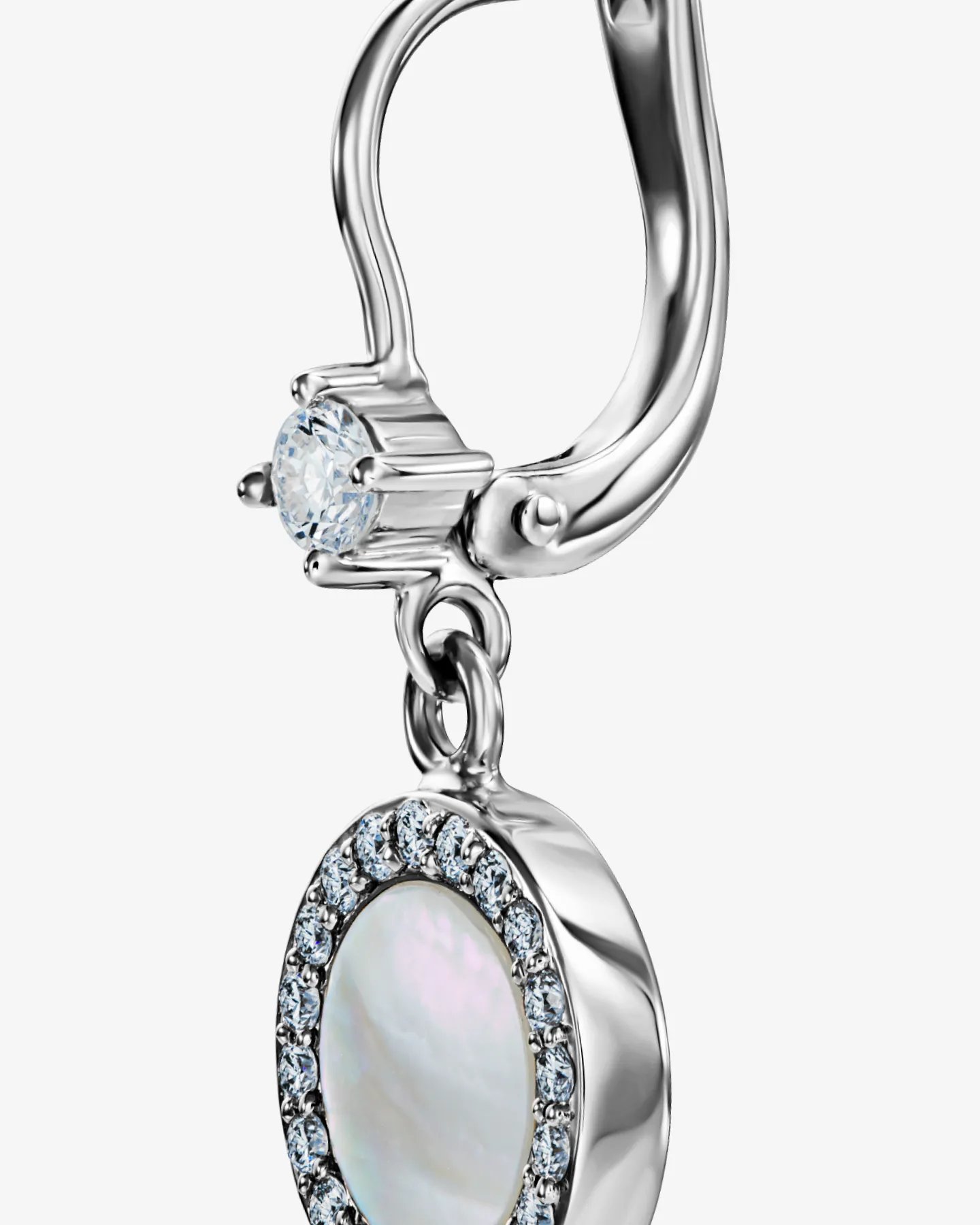 Kolczyki wiszące z białego złota i masy perłowej Guerriere Nacree No.2