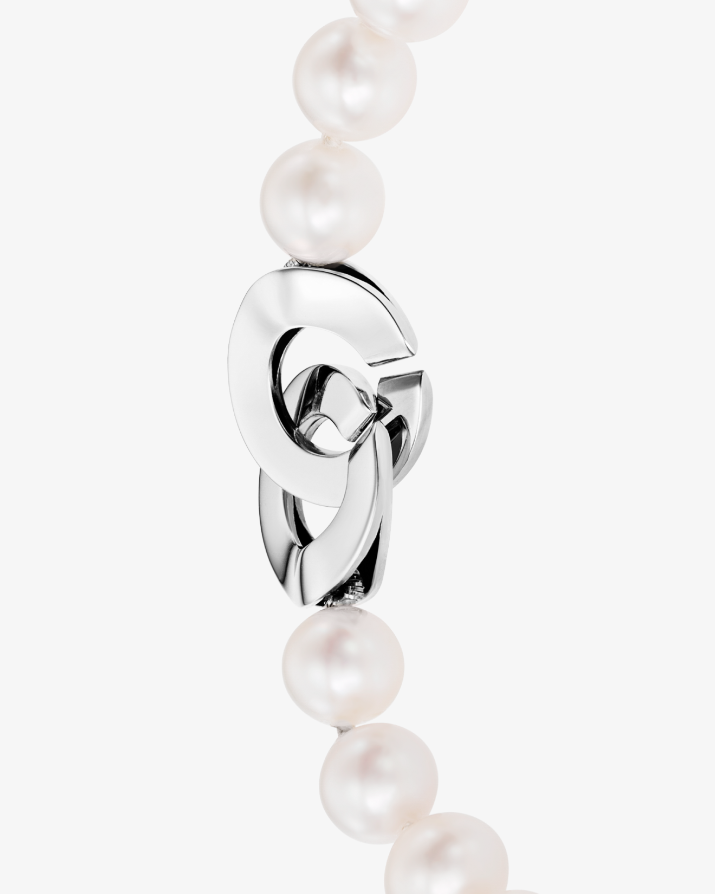 Bransoletka z pereł hodowlanych słodkowodnych - białe złoto