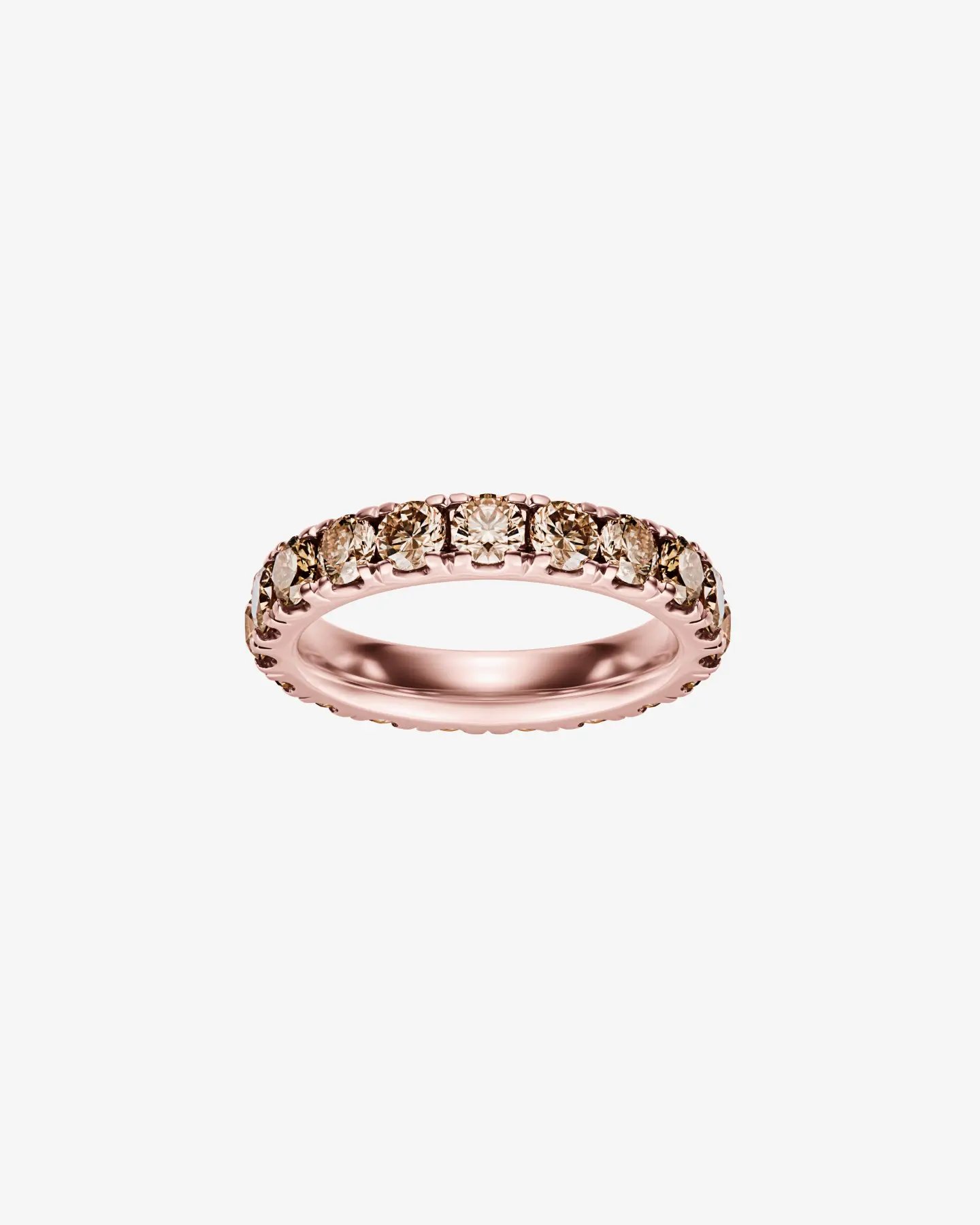 Pierścionek z brązowymi brylantami 2.90 ct w różowym złocie