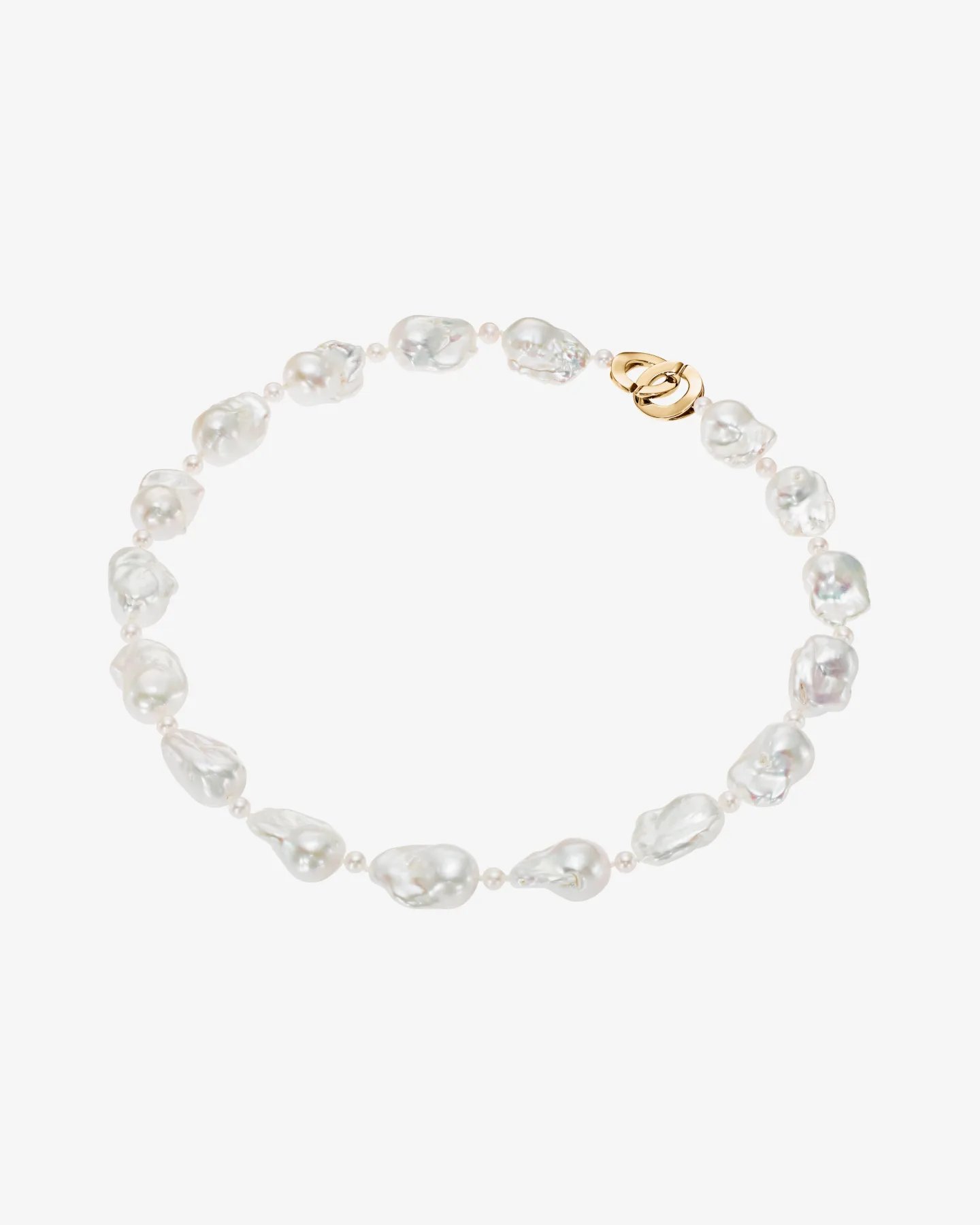 Naszyjnik z pereł hodowlanych o nieregularnej formie w żółtym złocie 585 Ombre de Perle No.20