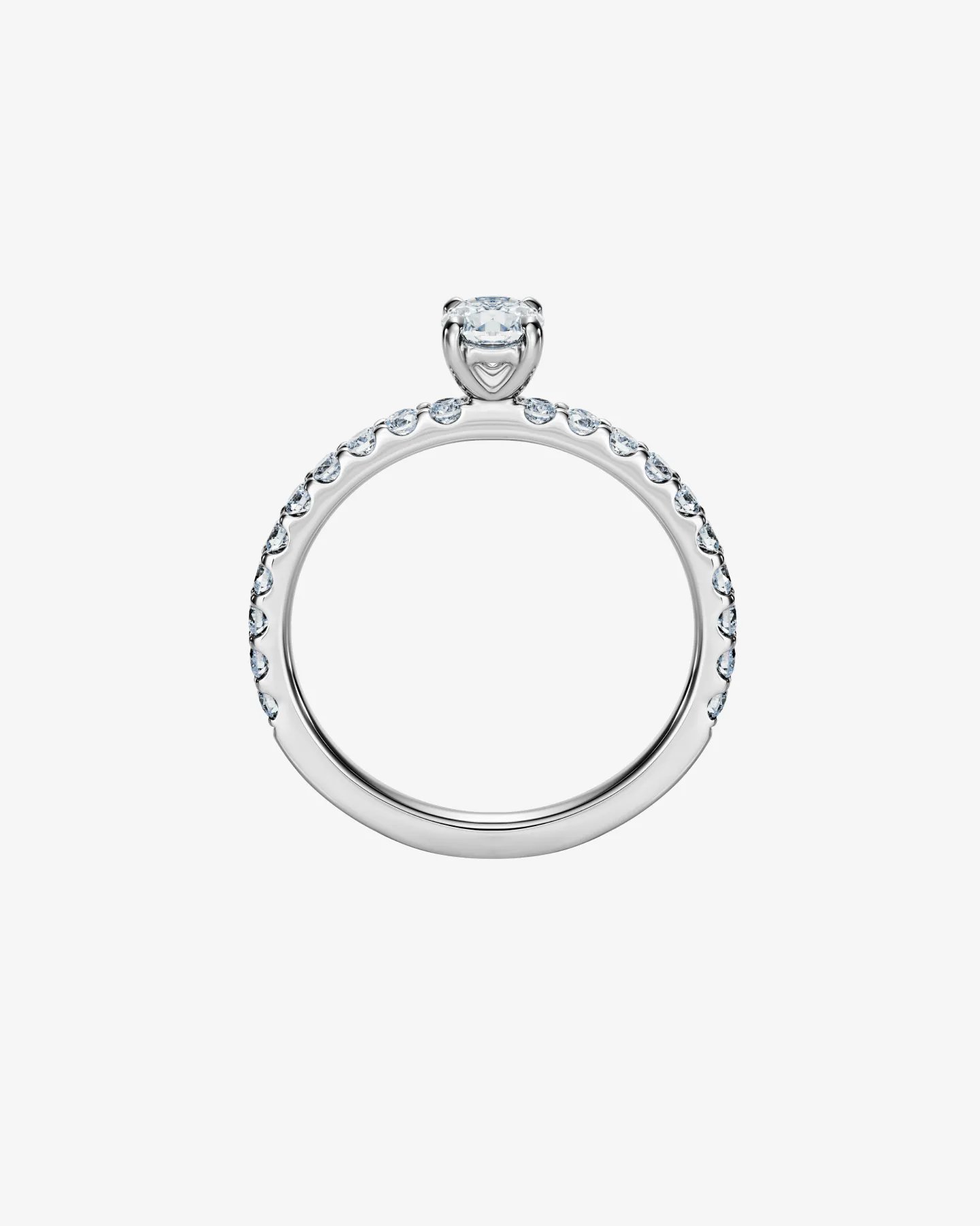 Pierścionek z diamentem w szlifie brylantowym 0.3 ct, białe złoto 750