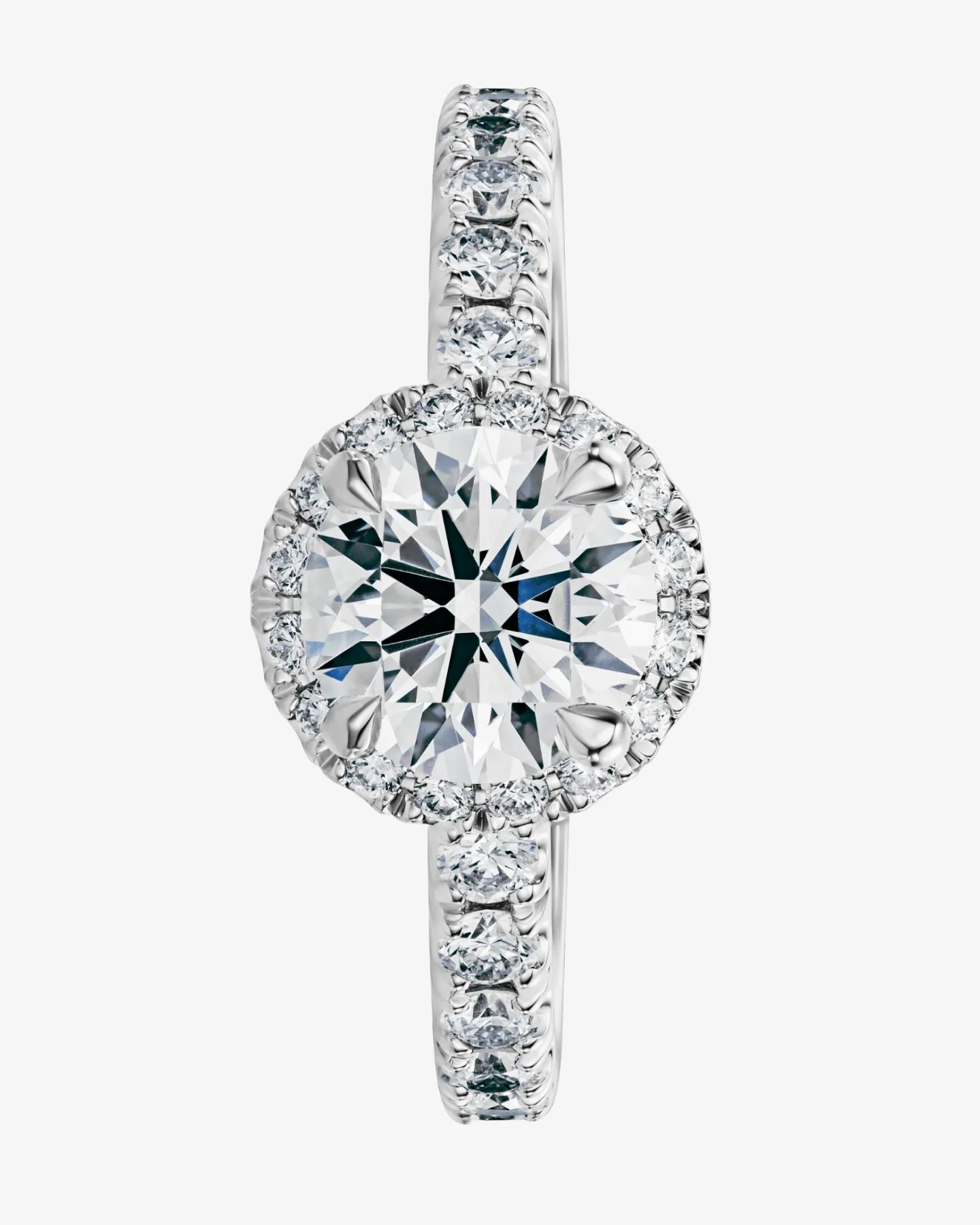 Pierścionek z diamentem 1.51 ct w szlifie brylantowym w białym złocie 750