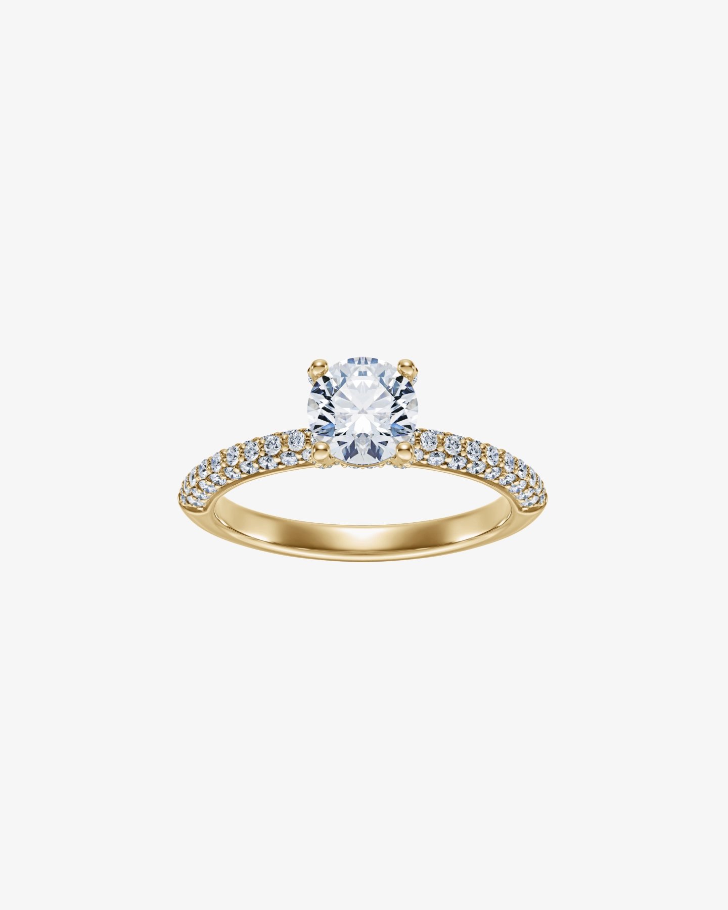 Pierścionek Brillant Pavé D’Amour z brylantem 1 ct z żółtego złota 750