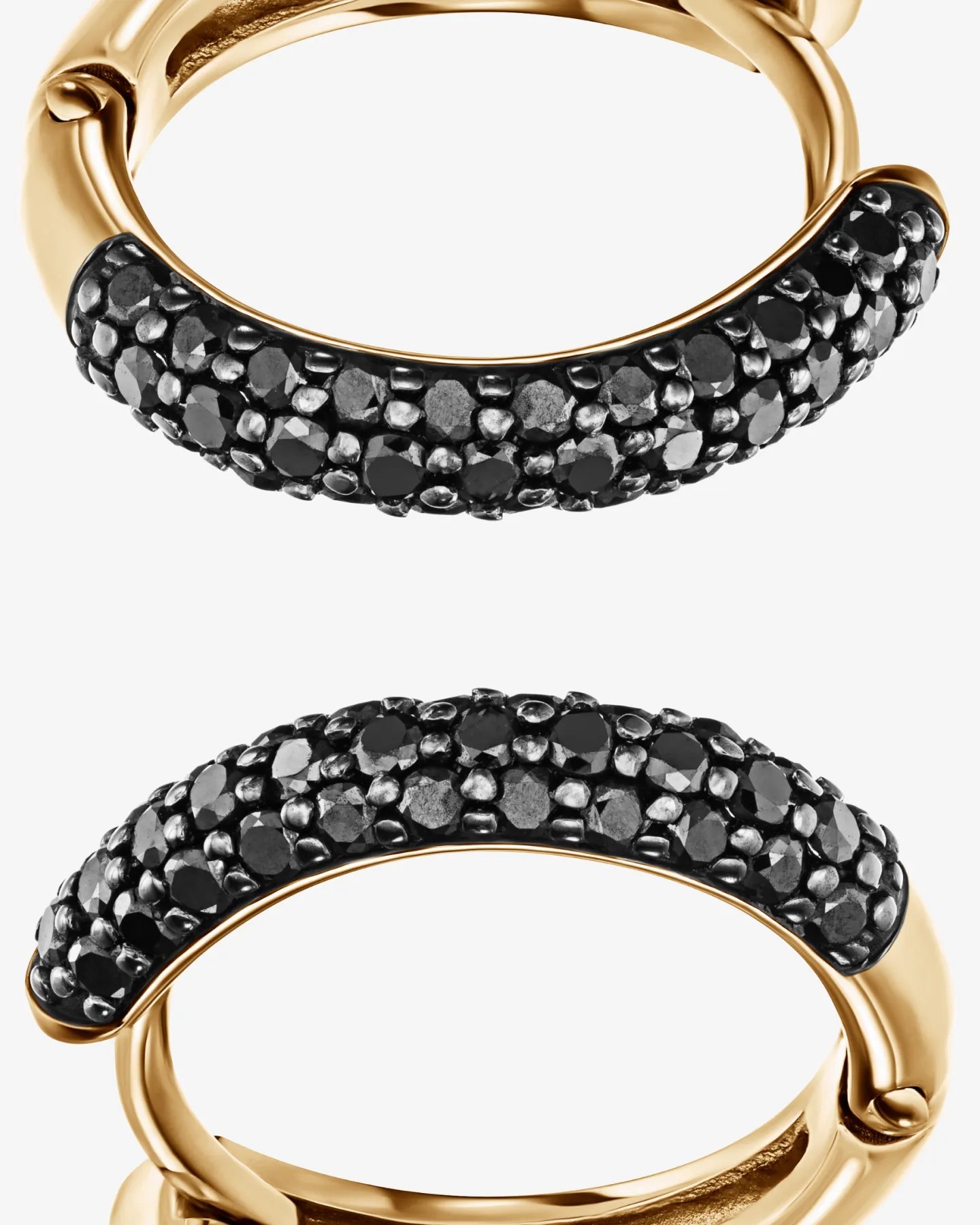 Kolczyki koła Cosmopolitaine Pavé No.2 z żółtego złota 750 z brylantami pavé