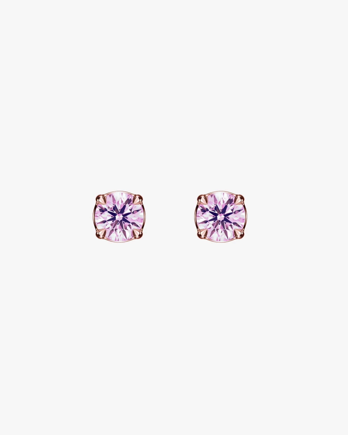 Kolczyki z różowymi szafirami 0.60 ct Solitaire - różowe złoto 750