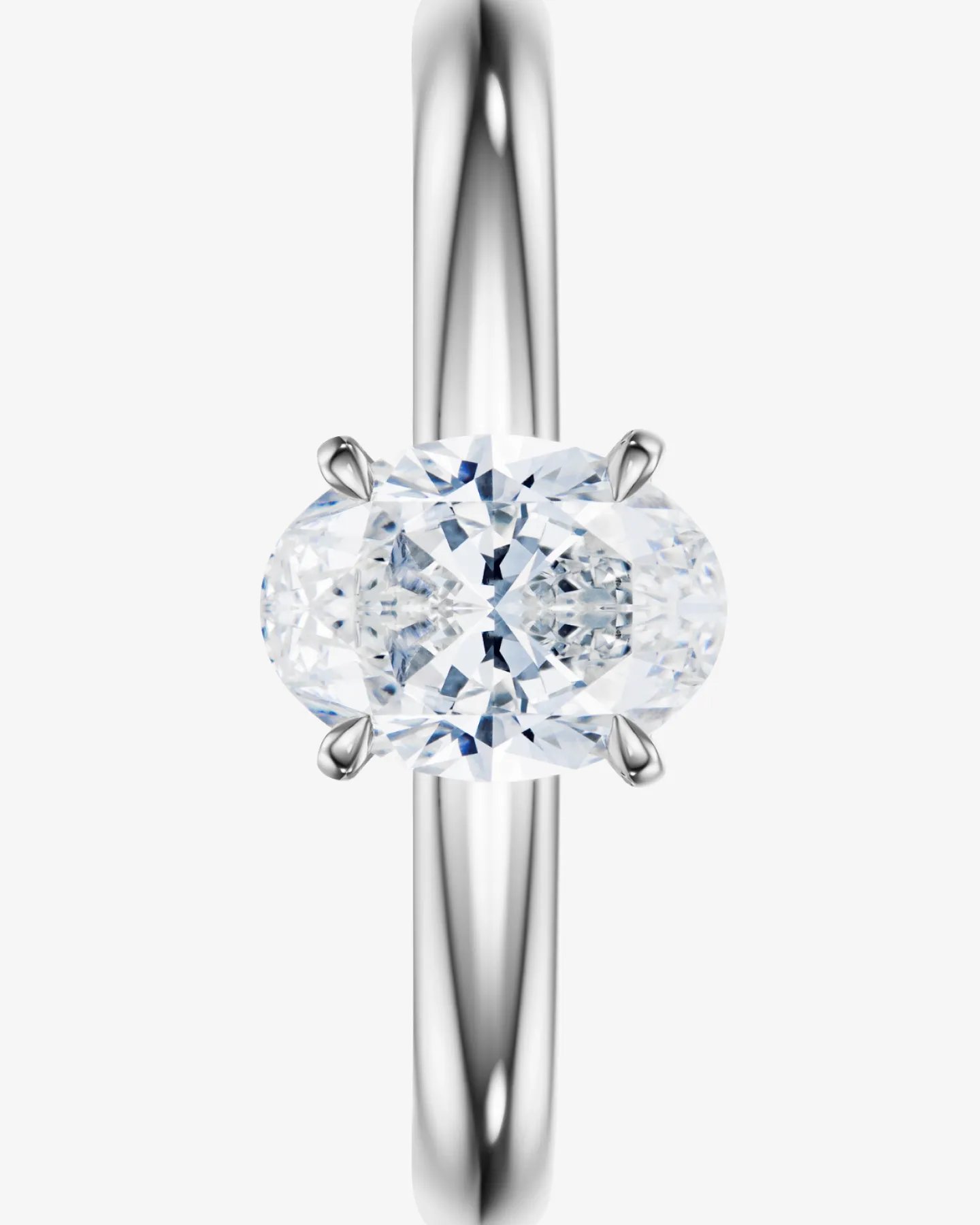 Pierścionek Signature Solitaire Oval z białego złota 585 z diamentem 0.70 ct