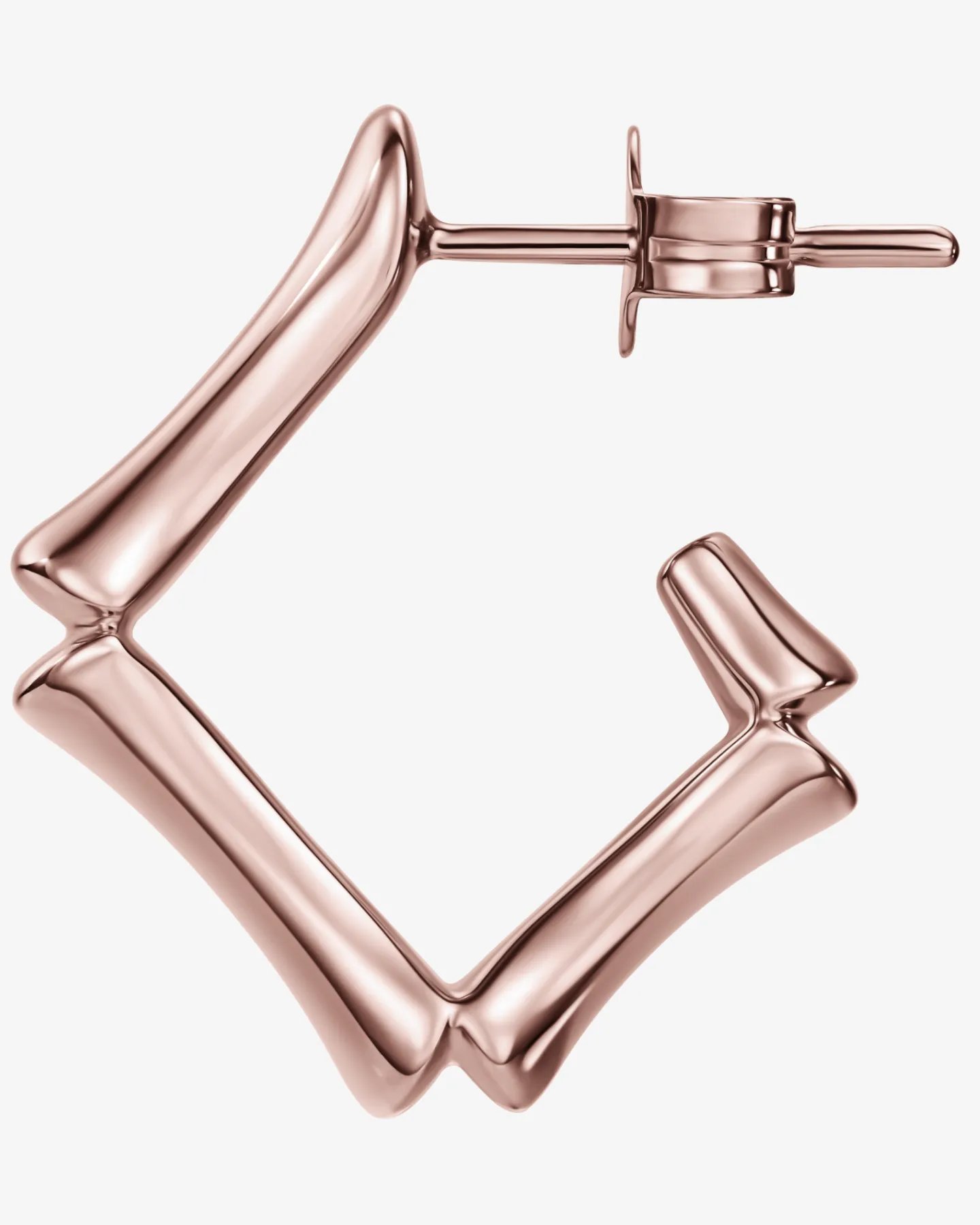 Kolczyki bambusy z różowego złota